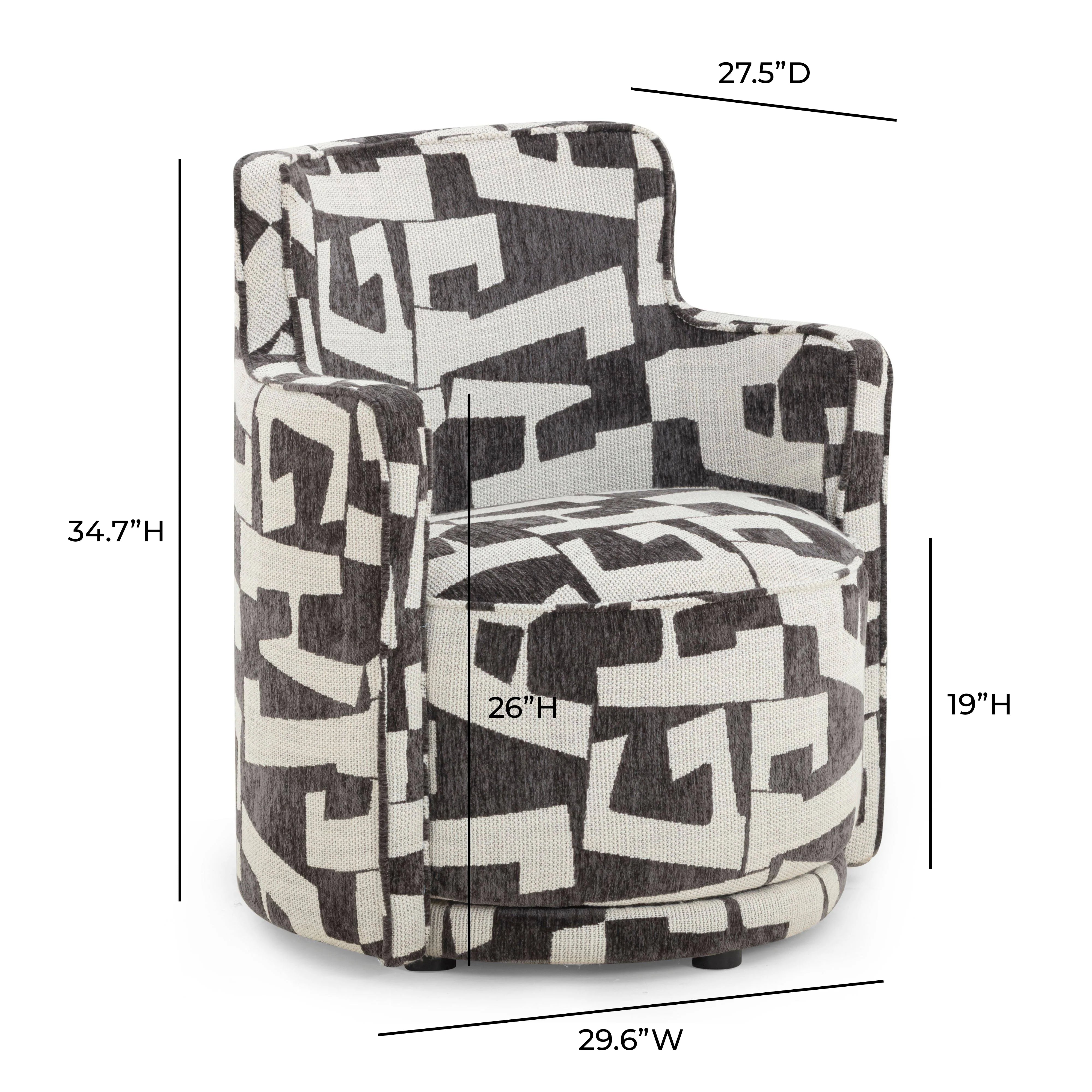 Passe Black Performance Jacquard Swivel Chair