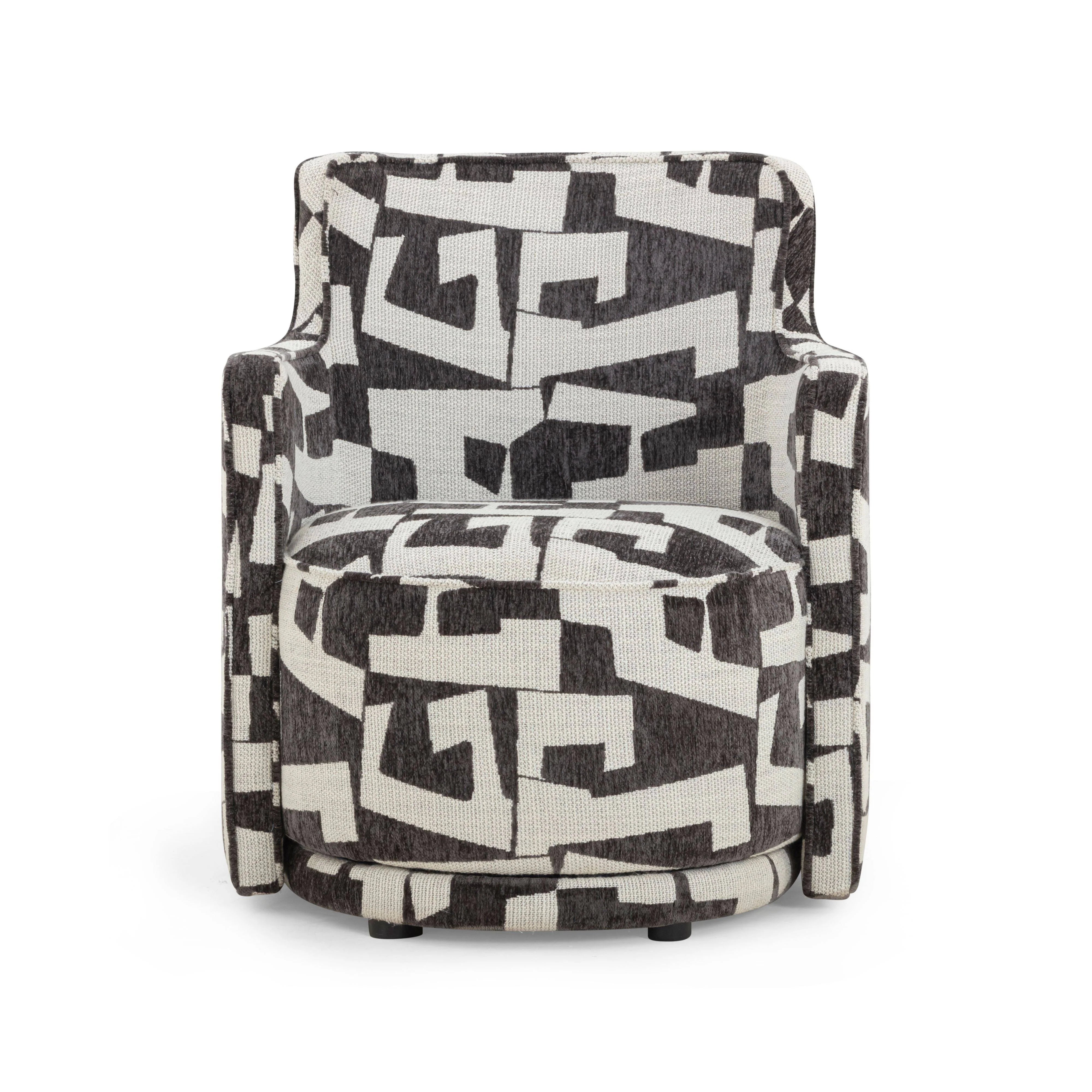 Passe Black Performance Jacquard Swivel Chair