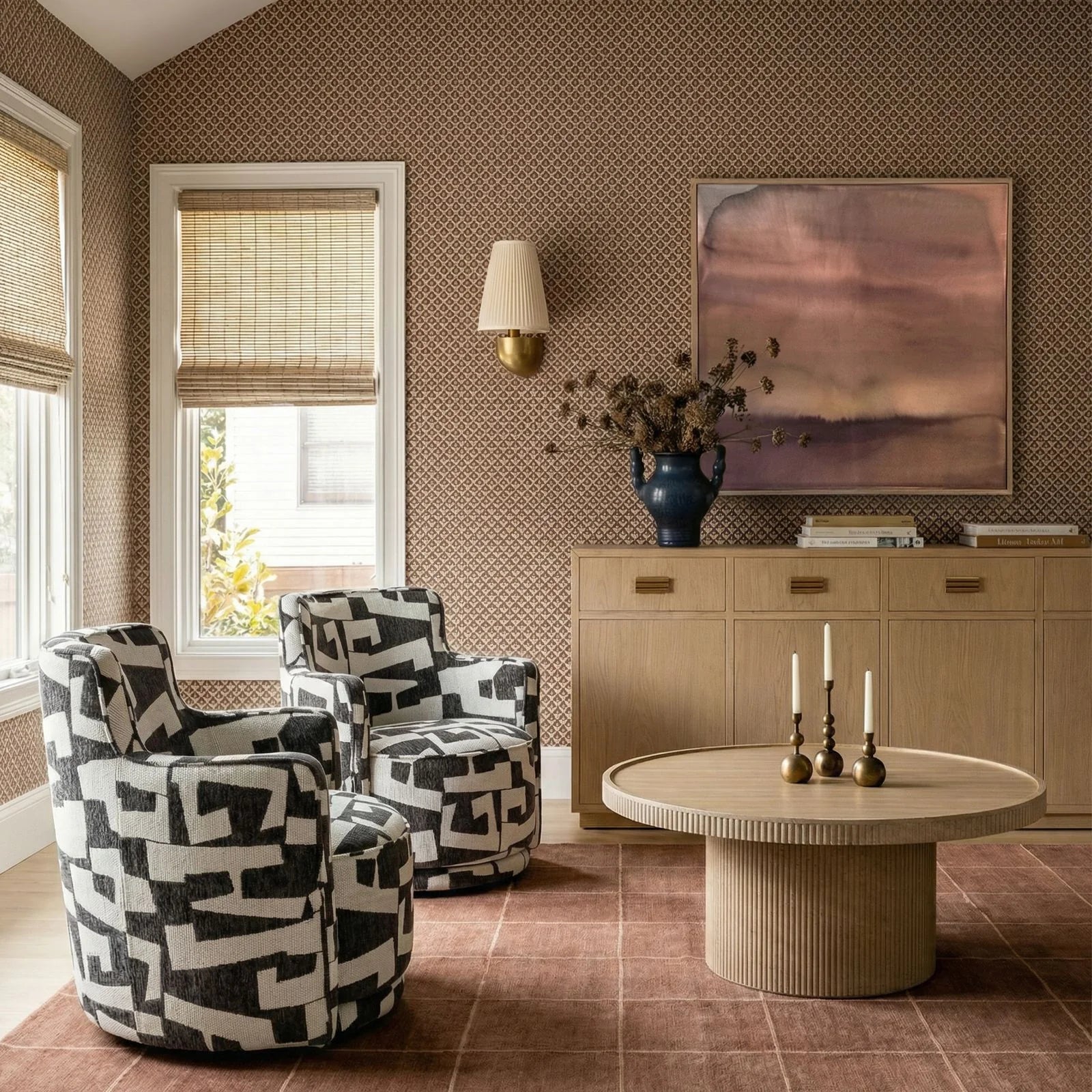 Passe Black Performance Jacquard Swivel Chair