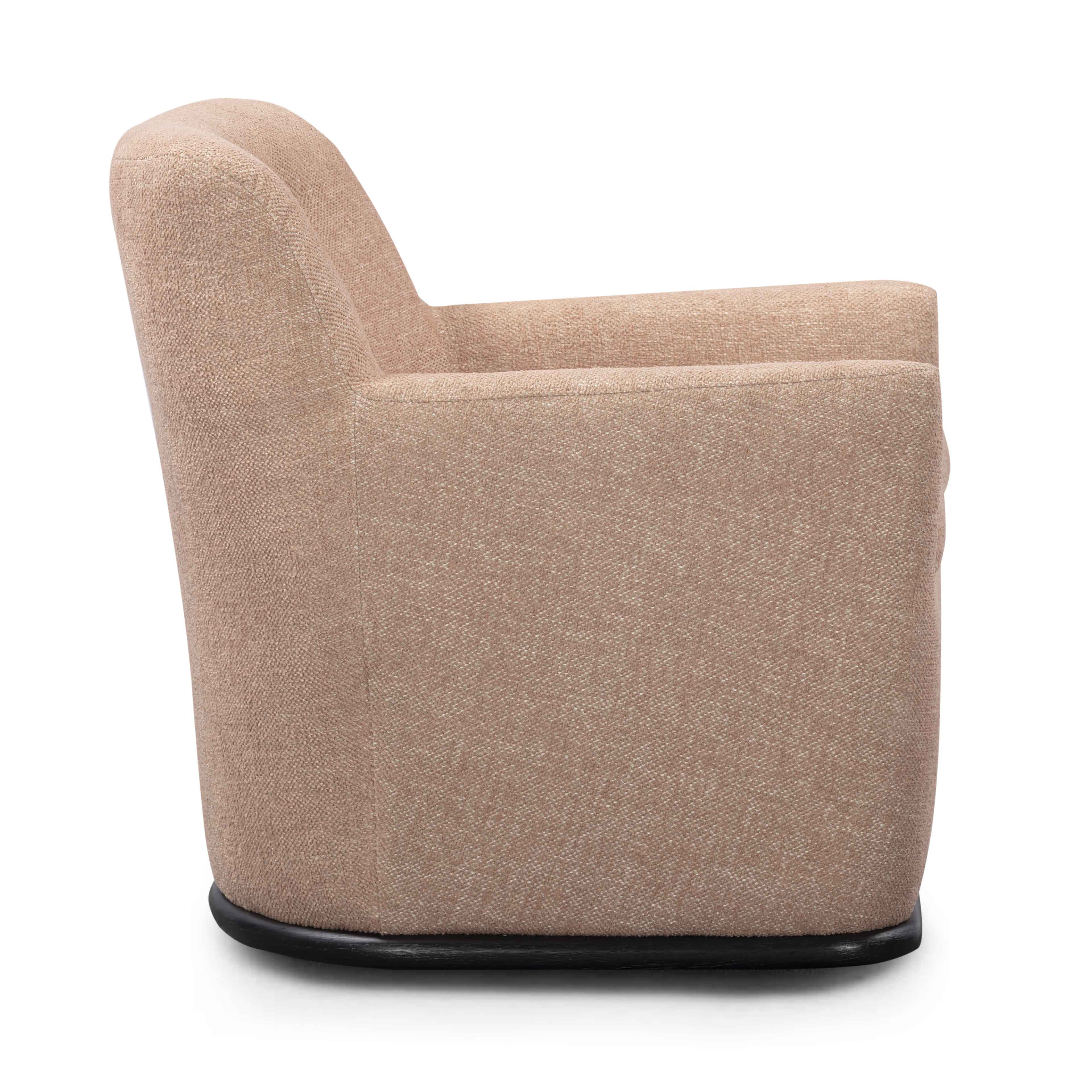 Mado Peach Textured Contract-Grade Fabric Swivel Accent Chair