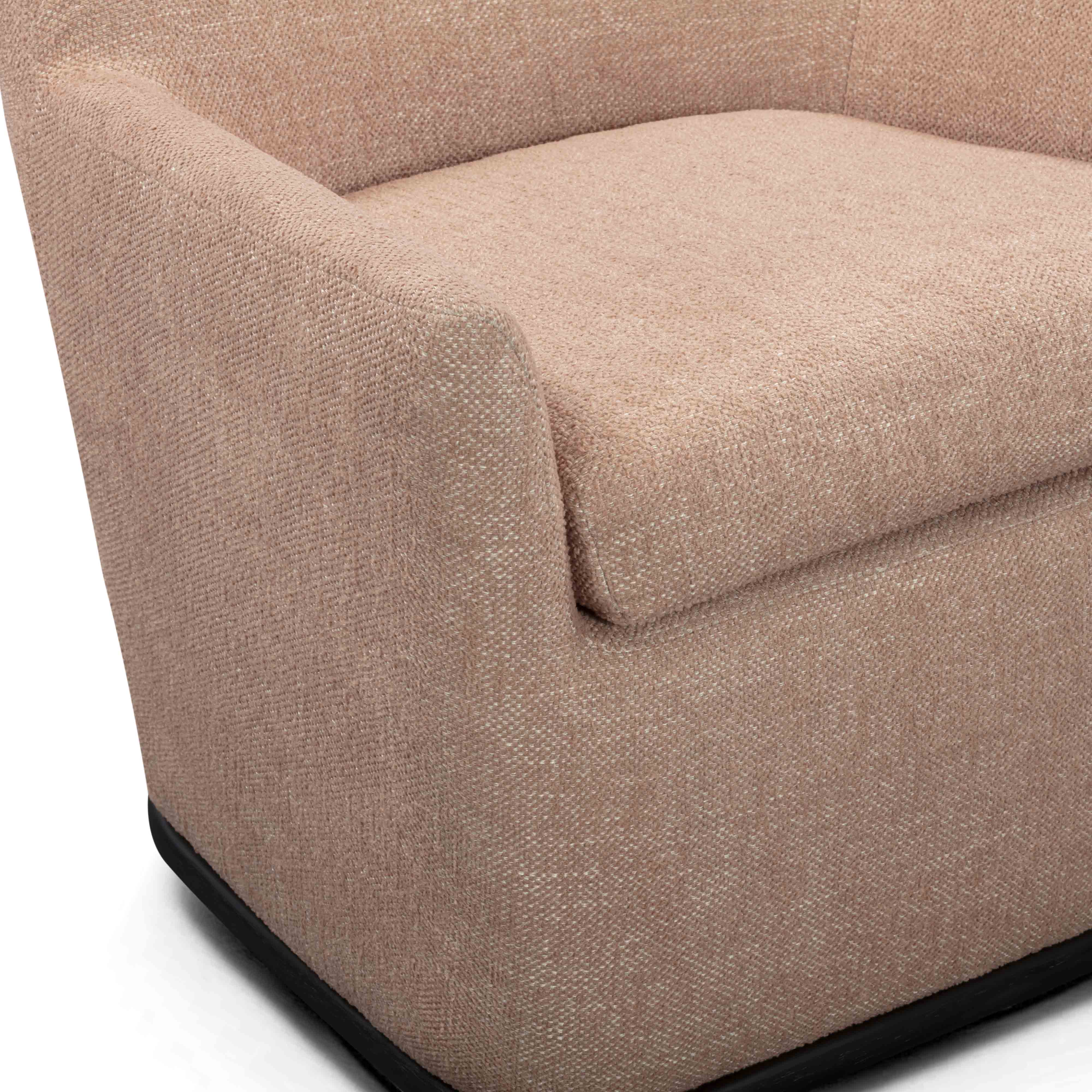 Mado Peach Textured Contract-Grade Fabric Swivel Accent Chair