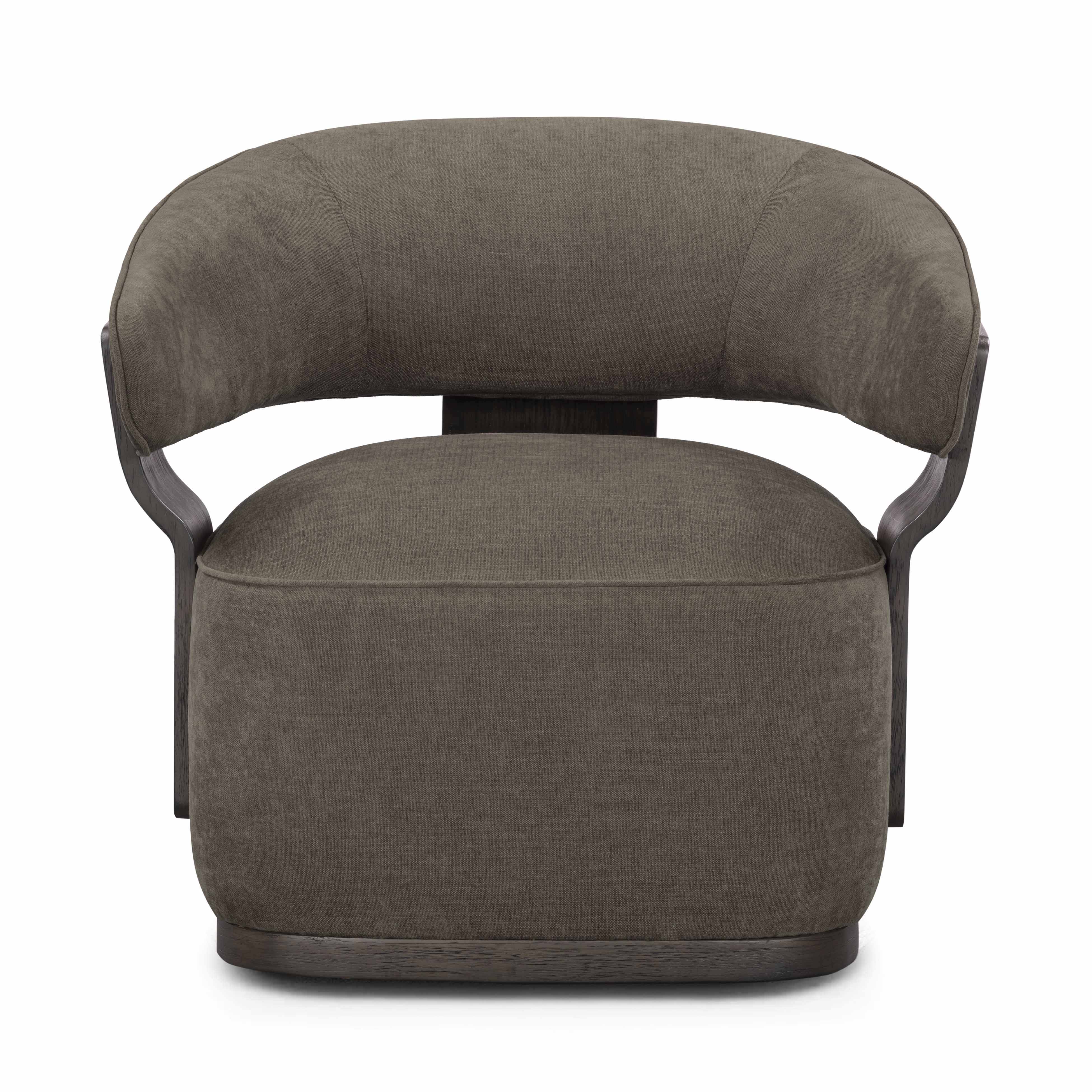 Madison Linen Performance Chenille Swivel Accent Chair