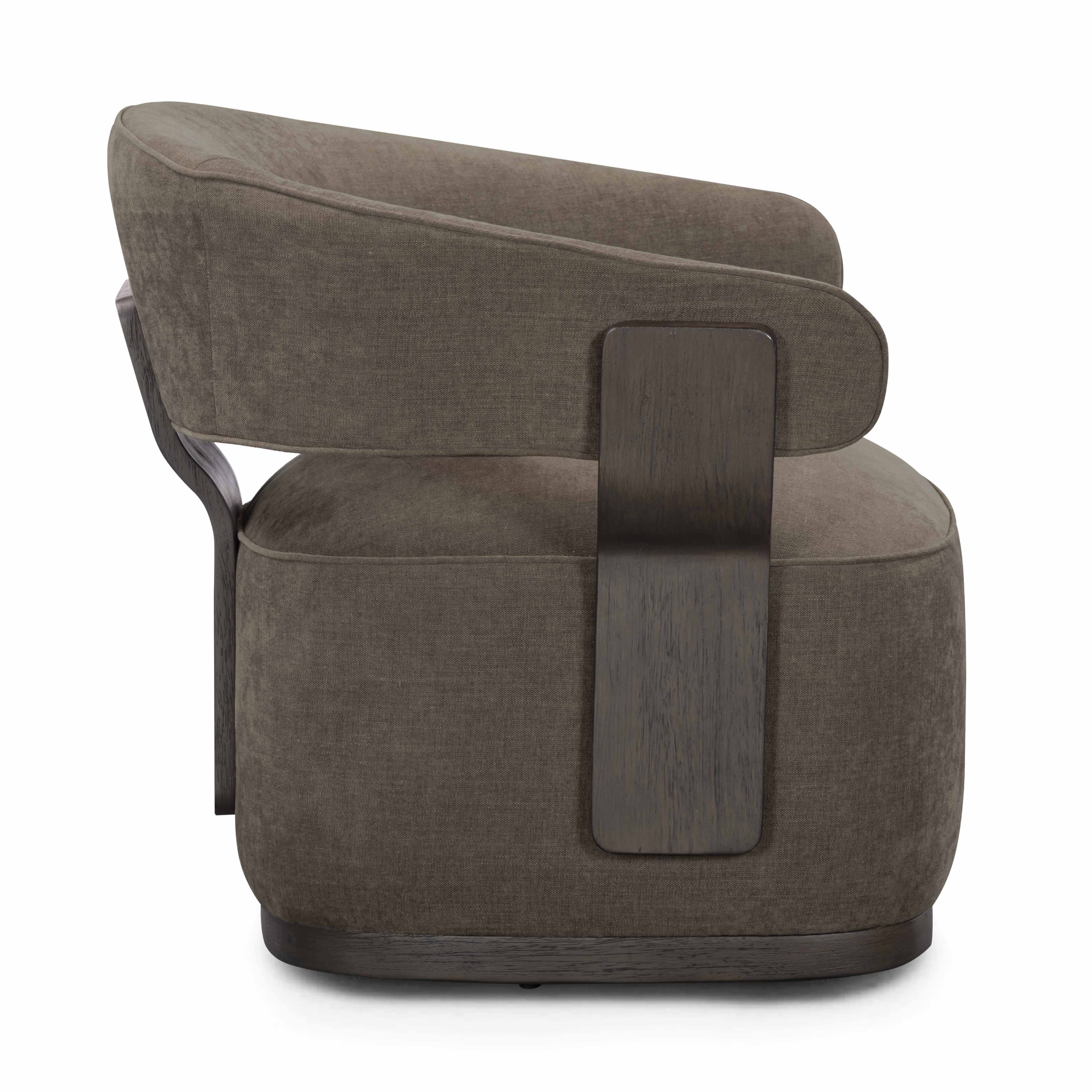 Madison Linen Performance Chenille Swivel Accent Chair