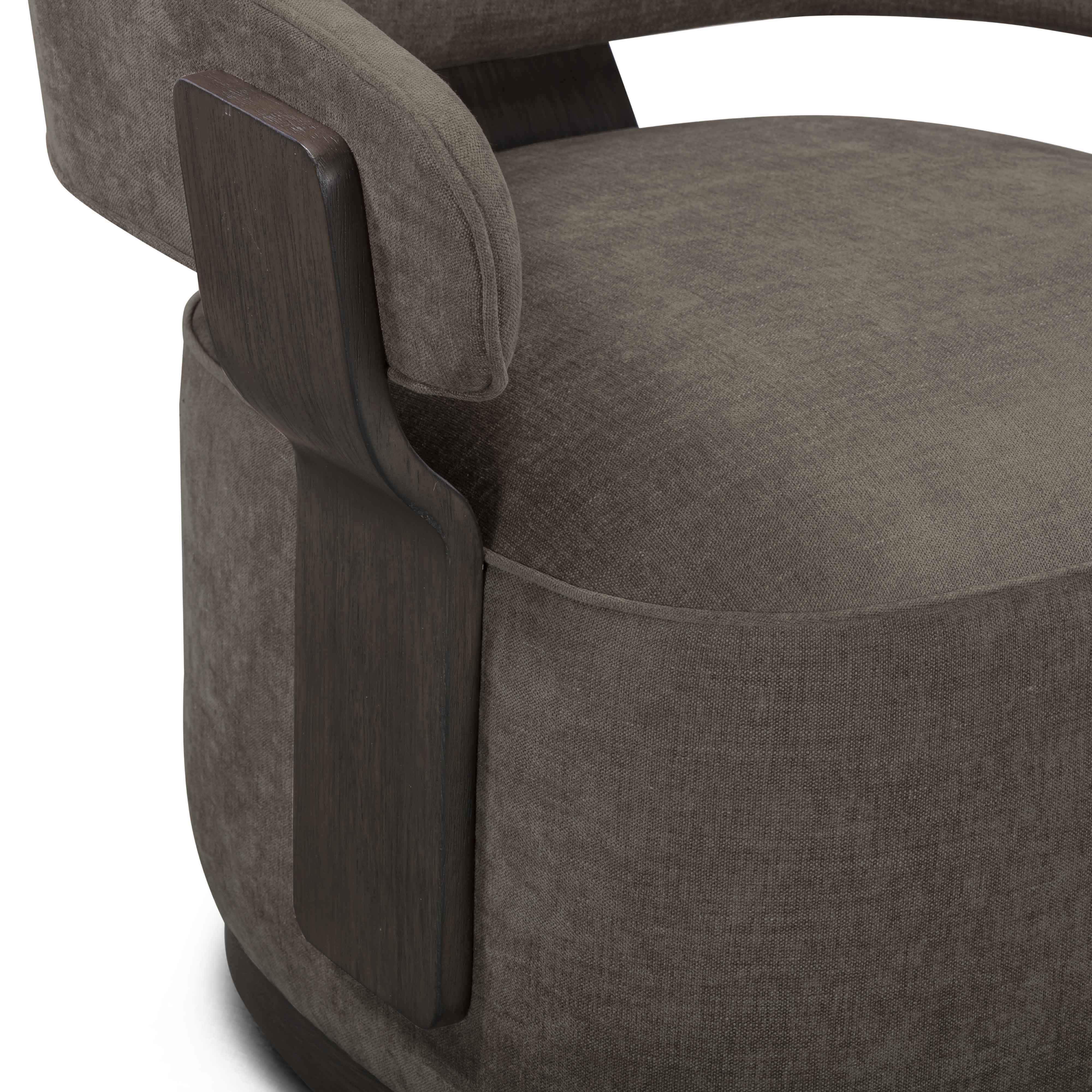 Madison Linen Performance Chenille Swivel Accent Chair