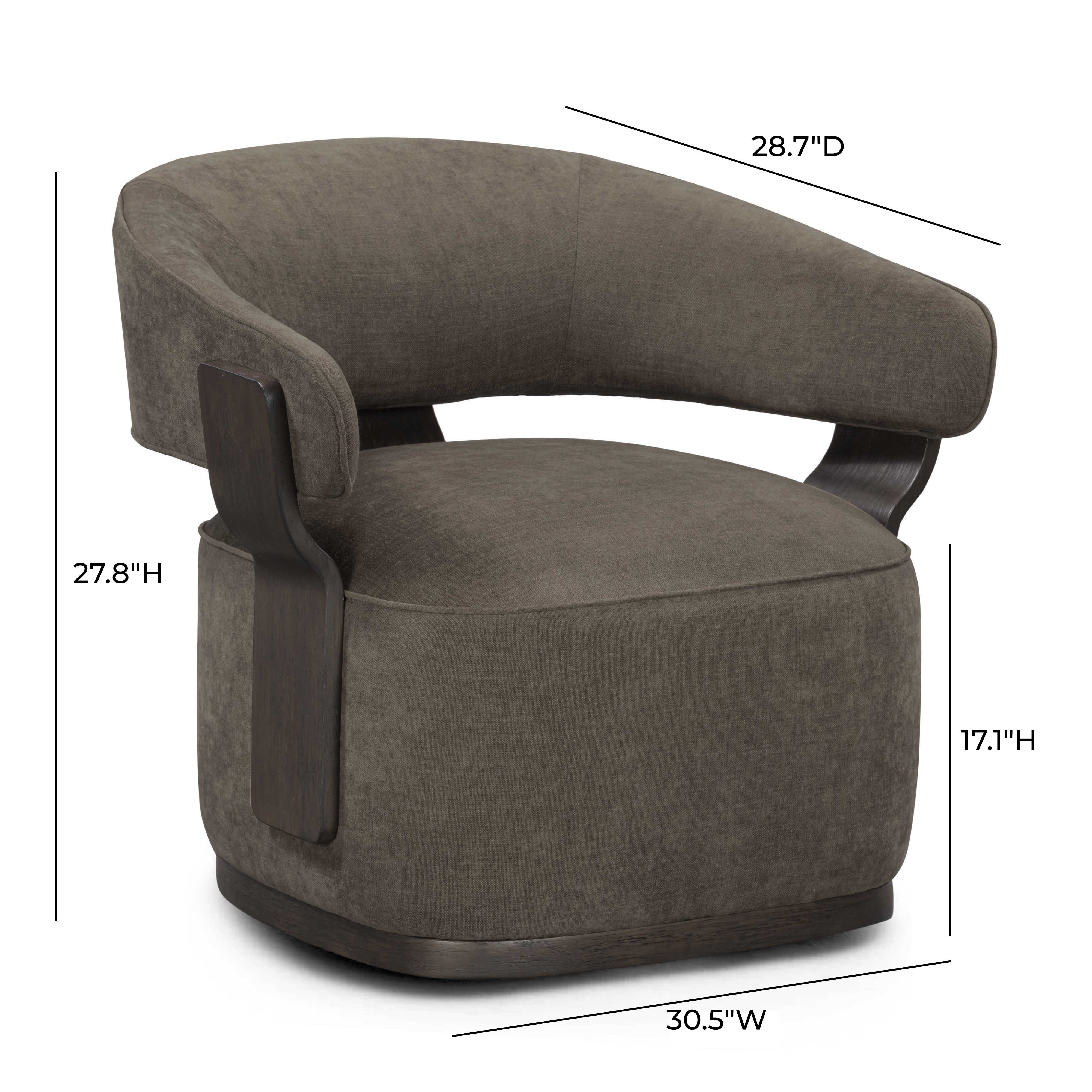 Madison Linen Performance Chenille Swivel Accent Chair