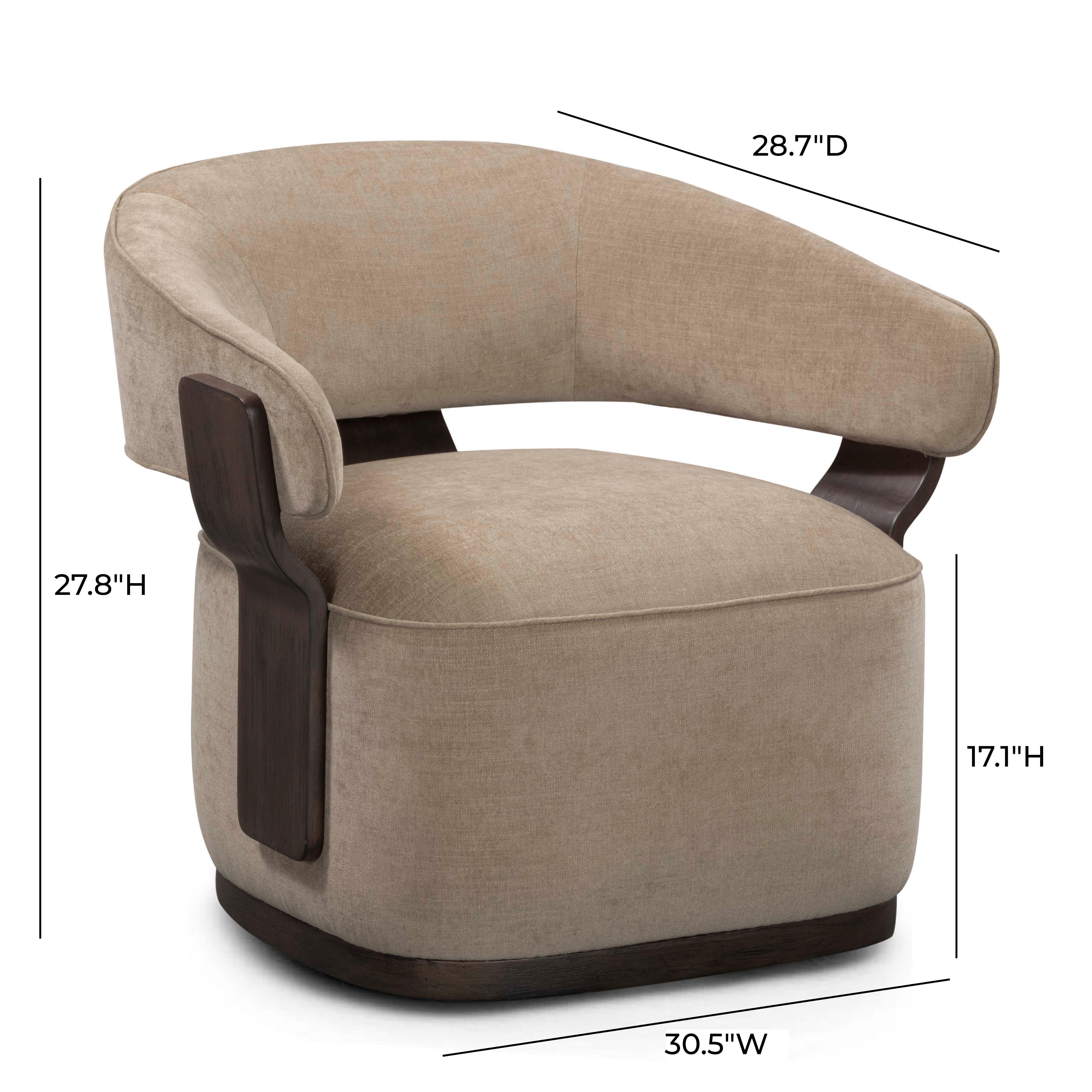 Madison Linen Performance Chenille Swivel Accent Chair