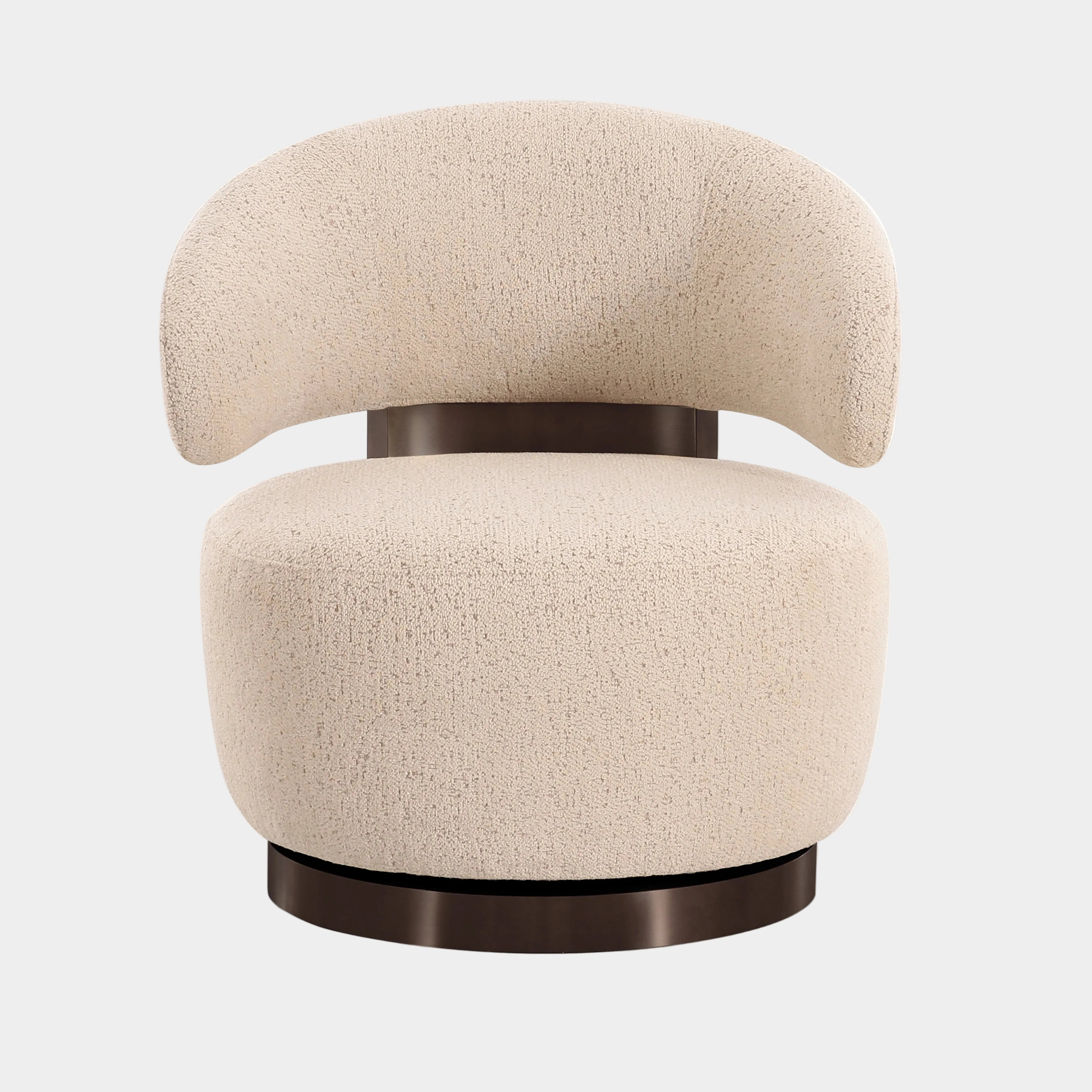 Austin Cream Performance Boucle Swivel Accent Chair