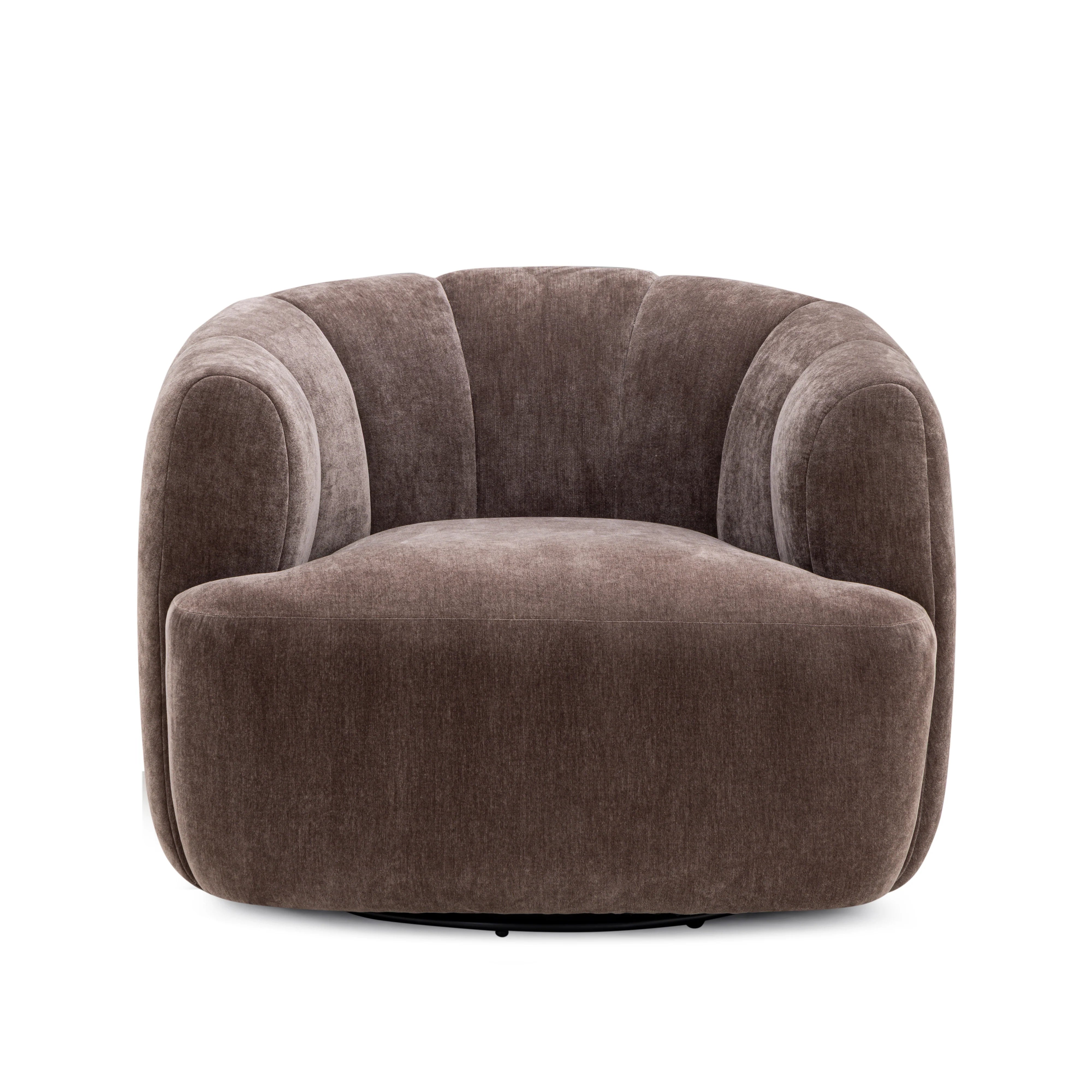 Jasmine Upcycled Contract-Grade Basketweave Fabric Swivel Accent Chair