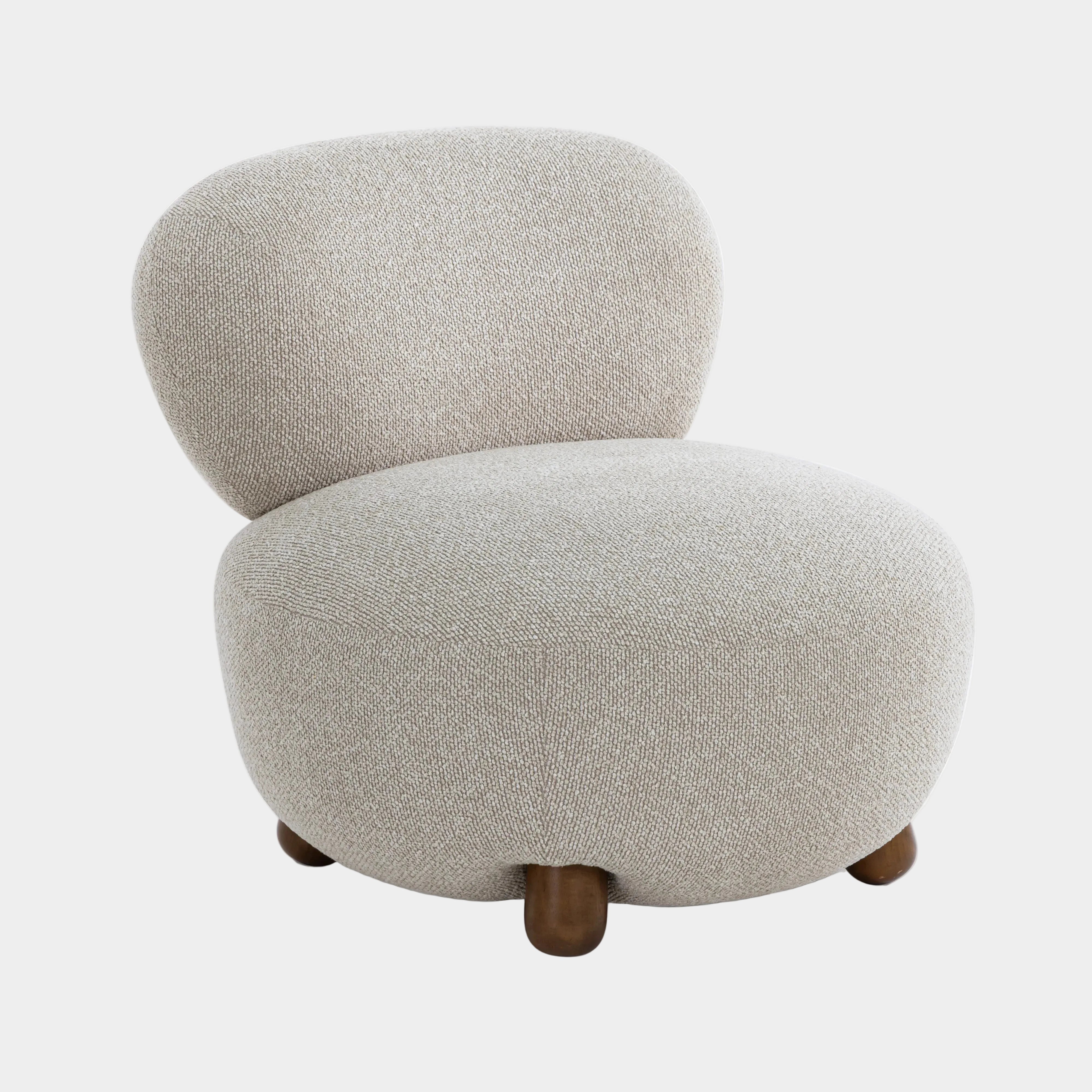 Pucker Warm Grey Performance Boucle Accent Chair