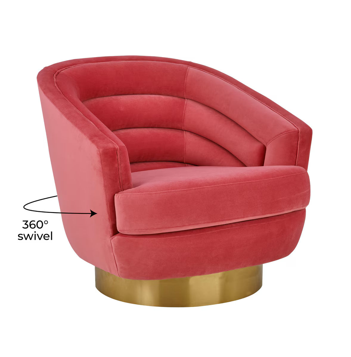 Canyon Hot Pink Velvet Swivel Chair