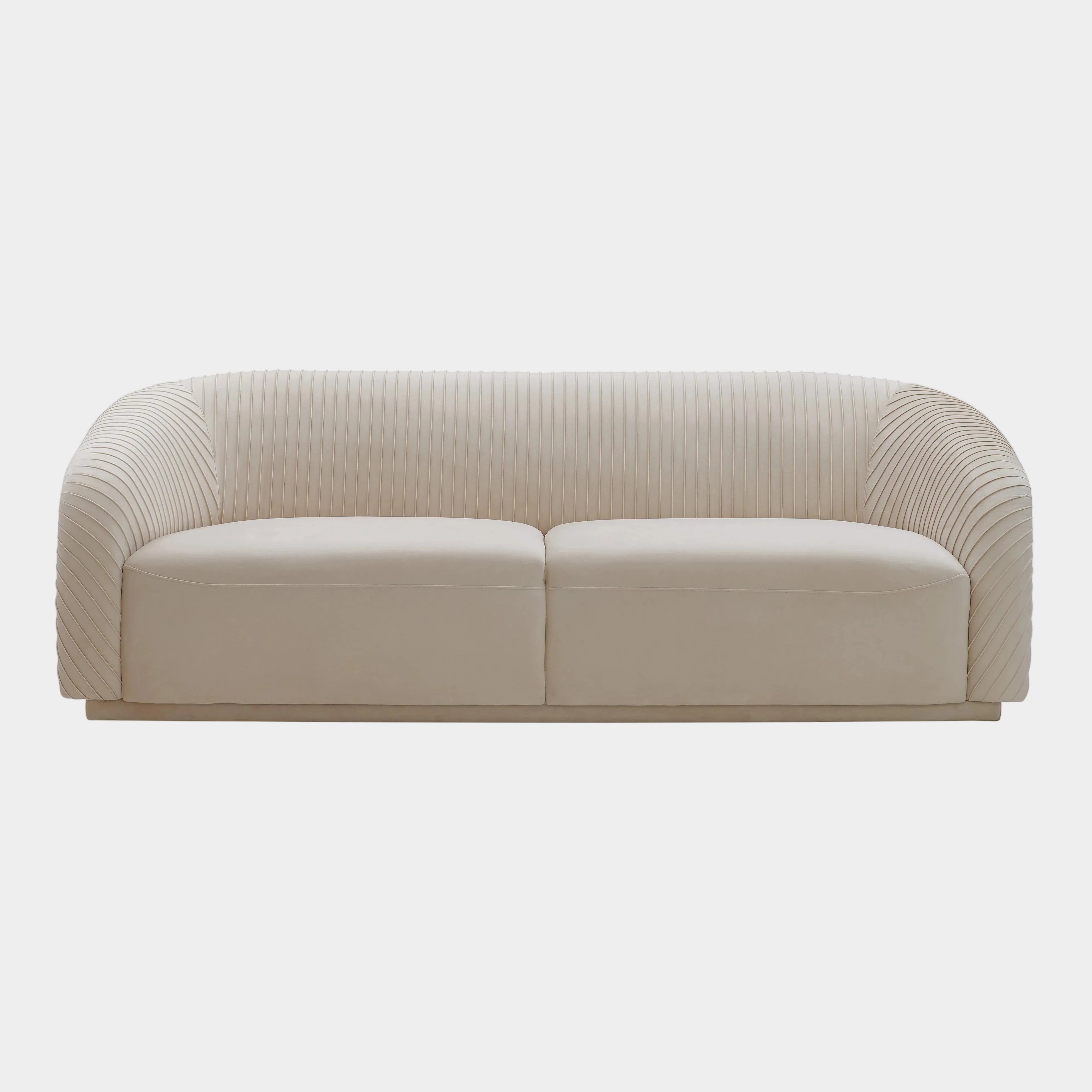Yara 90.6" Pleated Performance Velvet Sofa