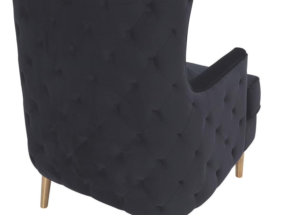 Chaise haute à dossier capitonné Alina noire par Inspire Me! Home Decor