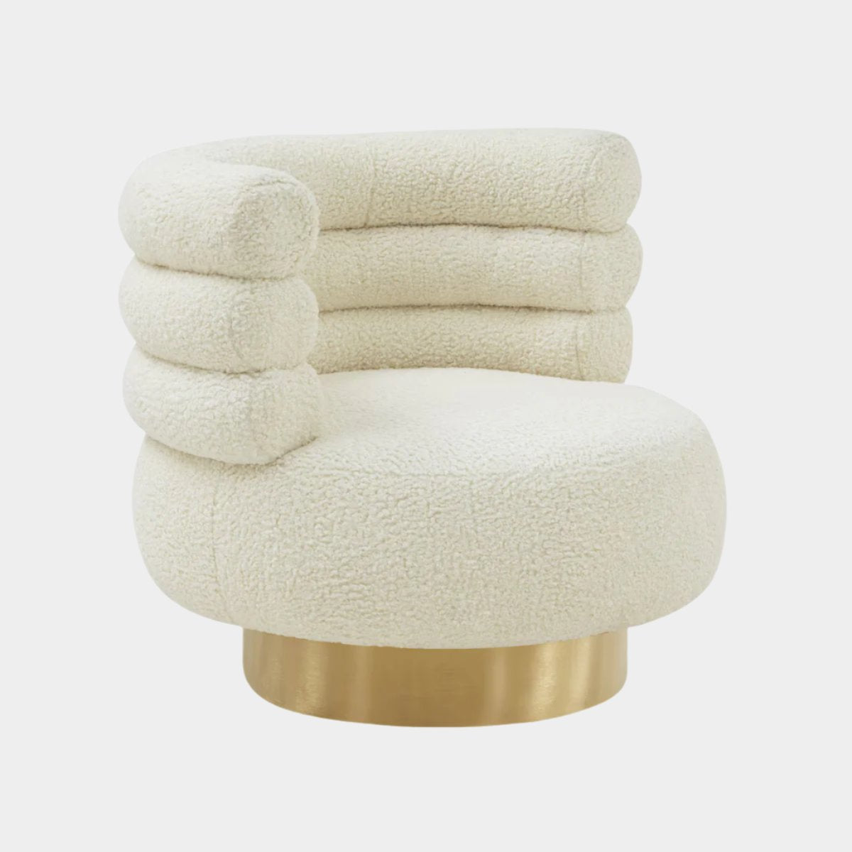 Naomi Faux Shearling Swivel Chair