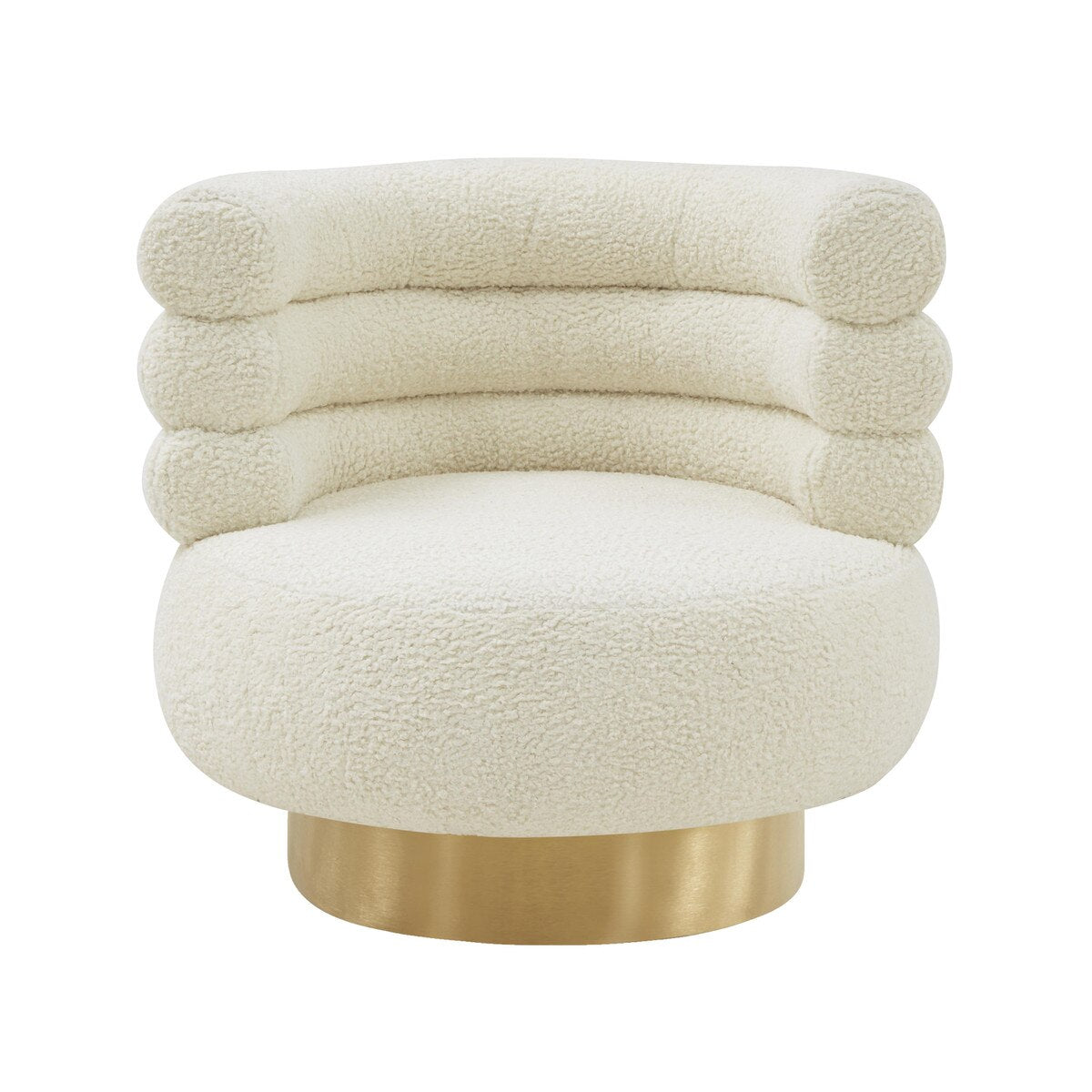 Naomi Faux Shearling Swivel Chair