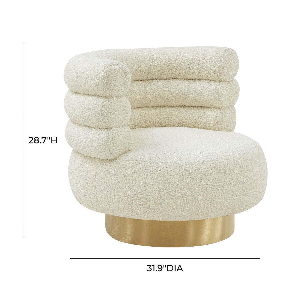 Naomi Faux Shearling Swivel Chair