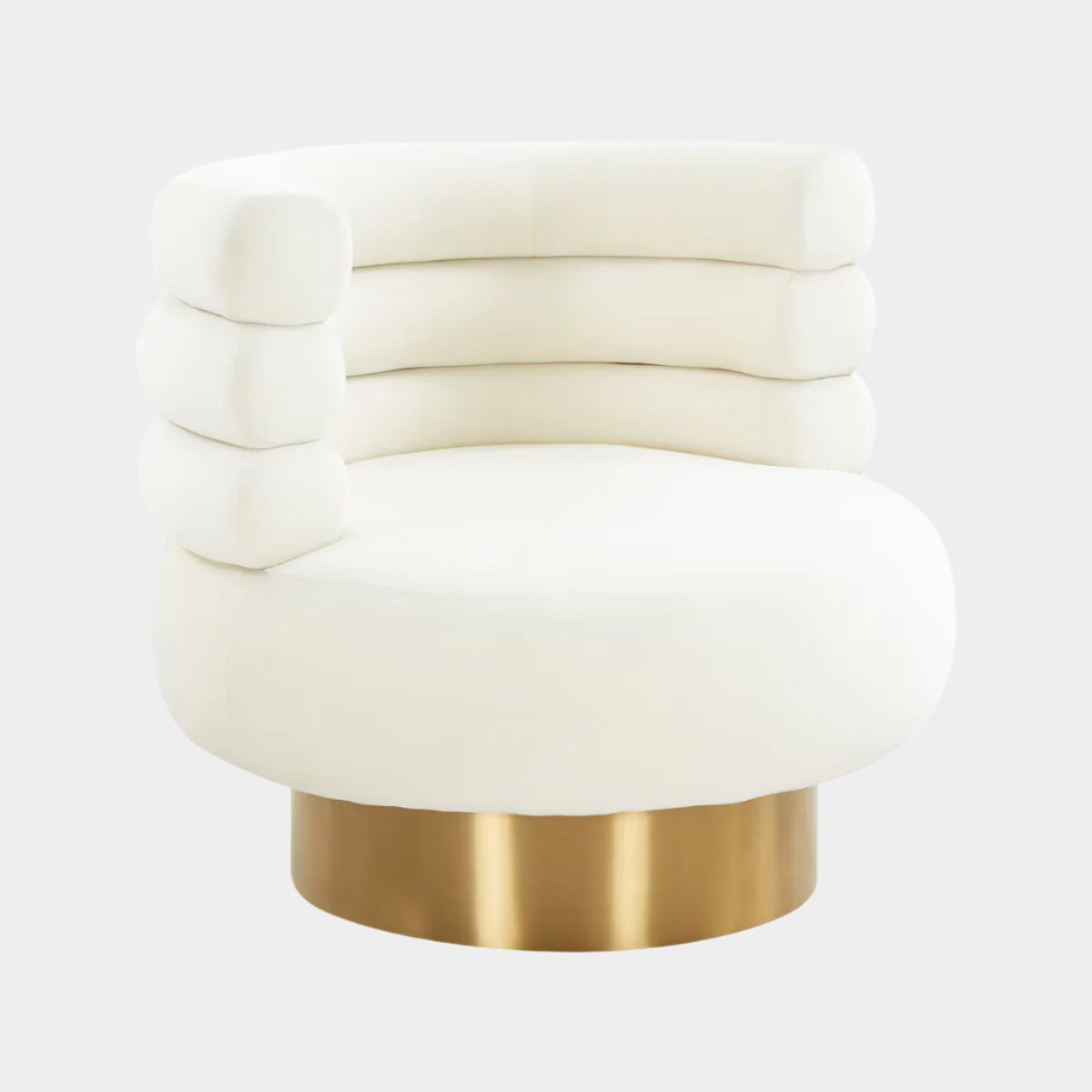 Naomi Cream Velvet Swivel Chair