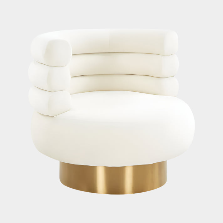 Chaise pivotante en velours Naomi Blush 