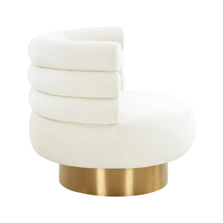 Chaise pivotante en velours Naomi Blush 