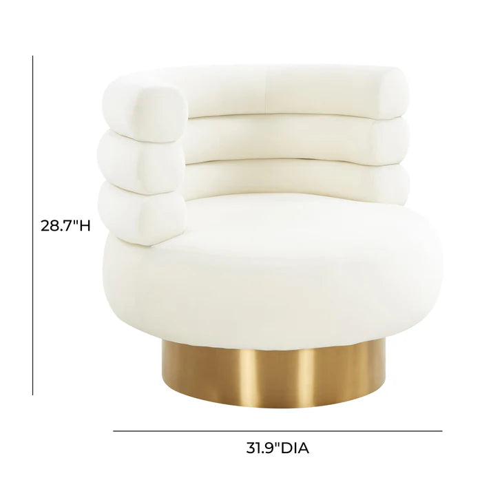 Chaise pivotante en velours Naomi Blush 