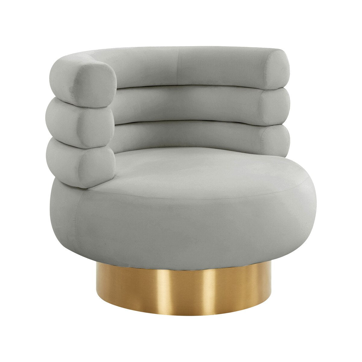 Naomi Grey Velvet Swivel Chair