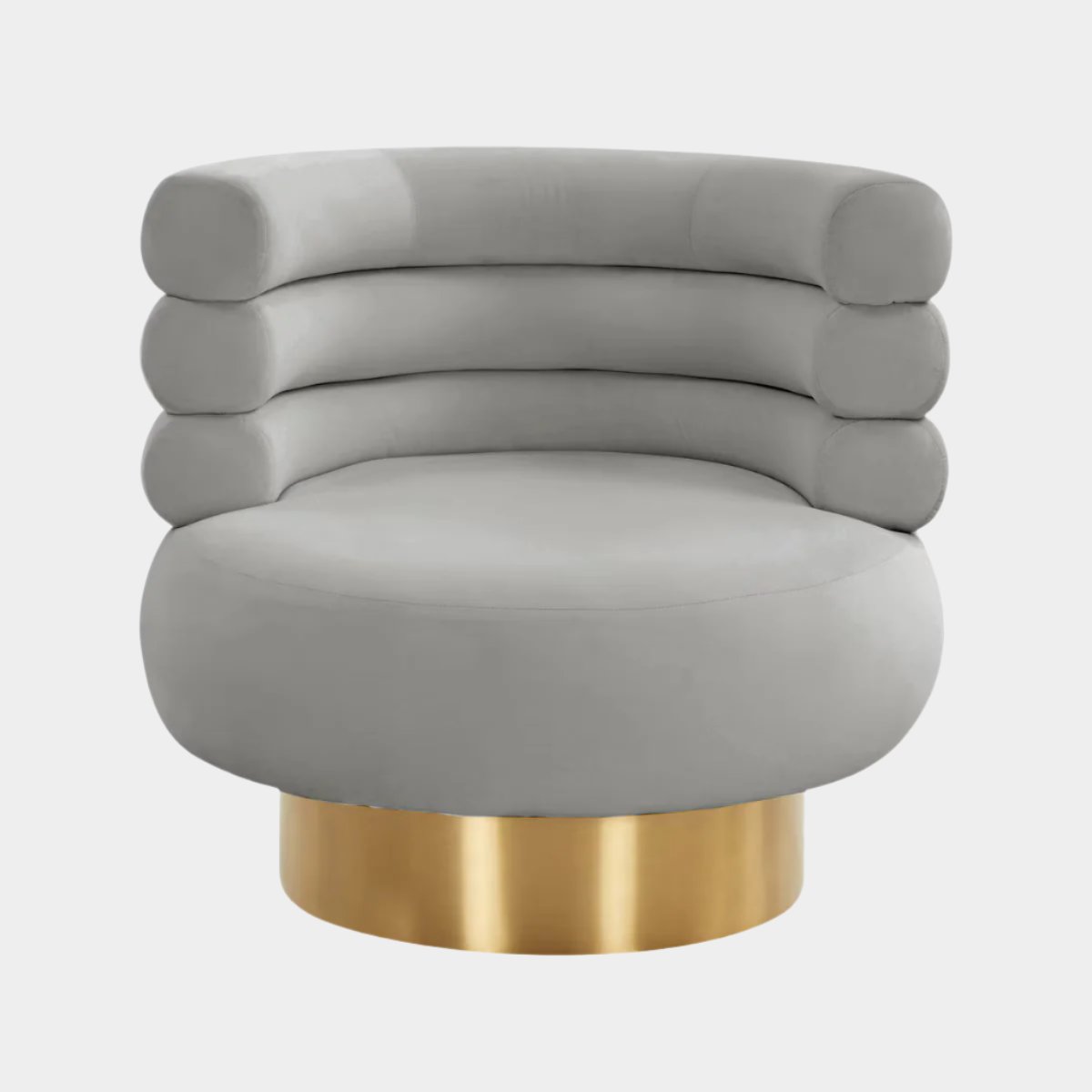 Naomi Grey Velvet Swivel Chair