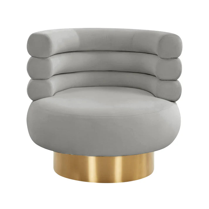 Chaise pivotante en velours Naomi Blush 