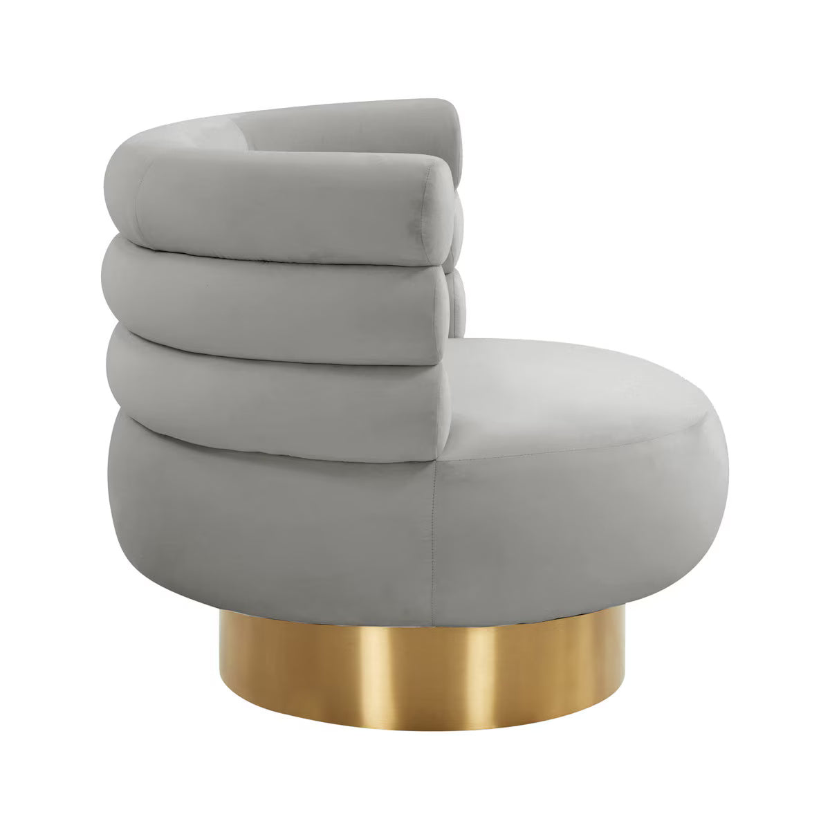 Naomi Grey Velvet Swivel Chair