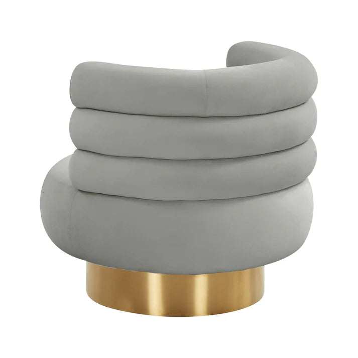 Chaise pivotante en velours Naomi Blush 