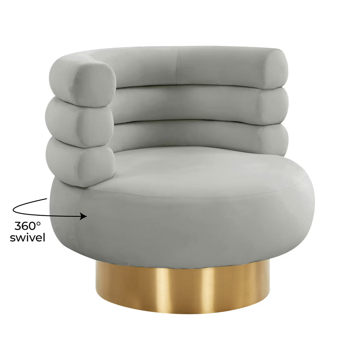 Naomi Grey Velvet Swivel Chair