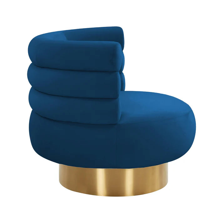 Chaise pivotante en velours Naomi Blush 