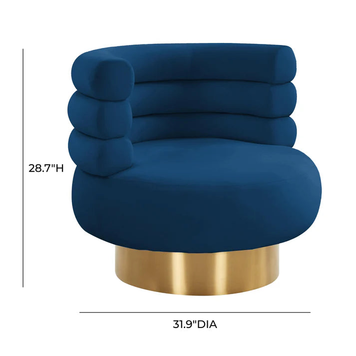 Chaise pivotante en velours Naomi Blush 