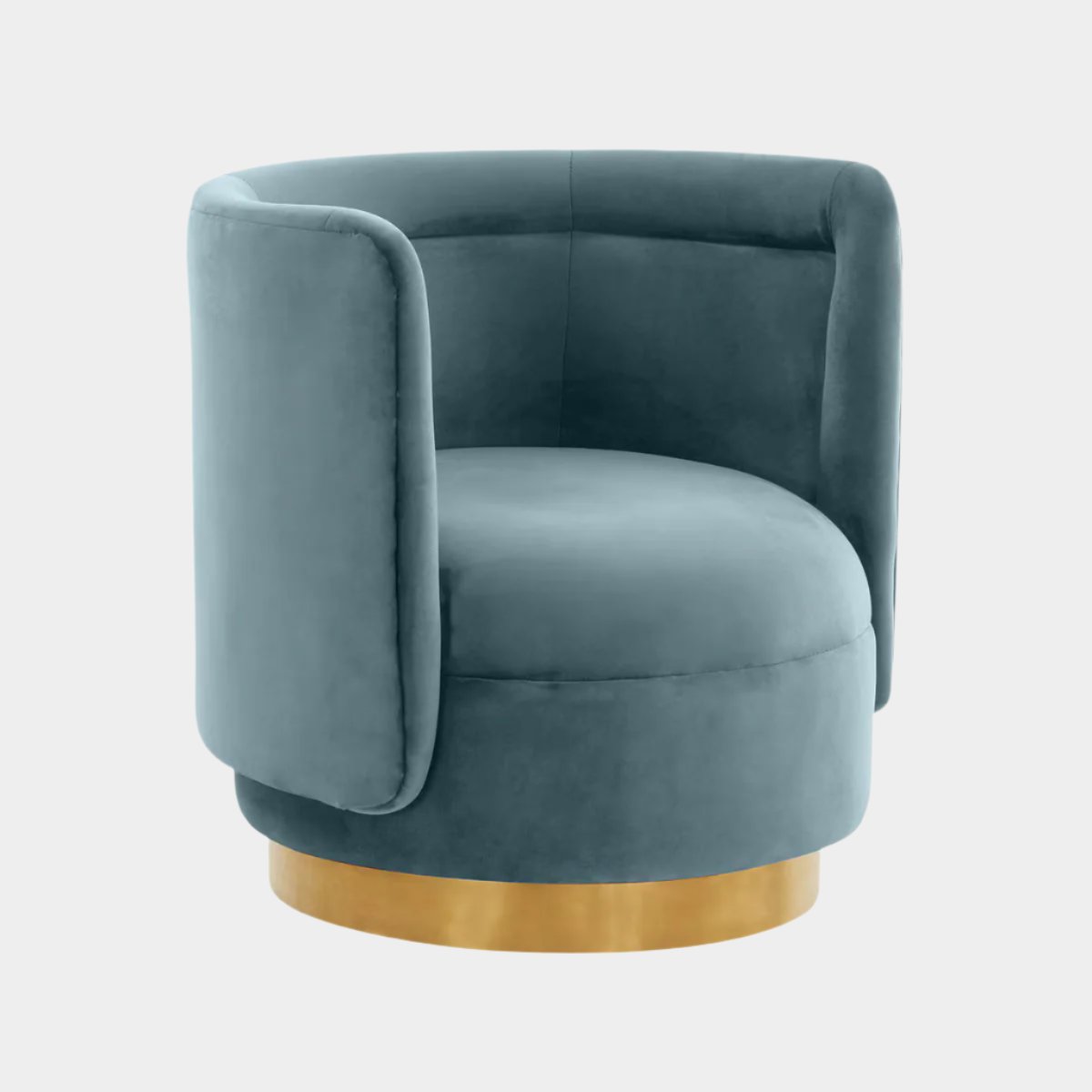 Remy Bluestone Velvet Swivel Chair