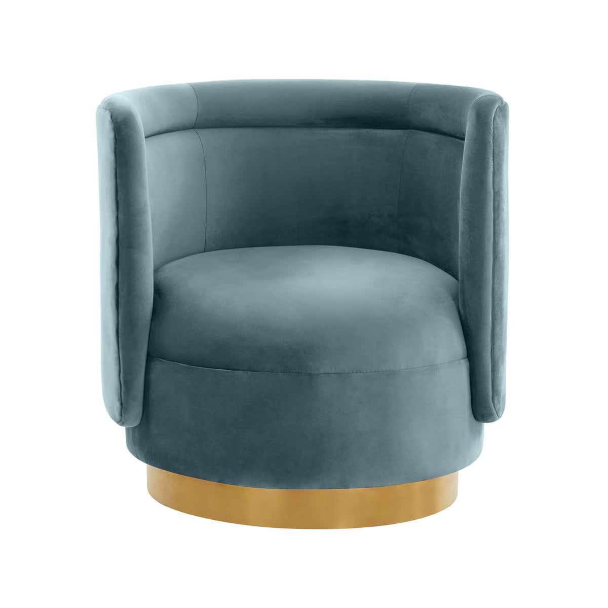 Remy Bluestone Velvet Swivel Chair