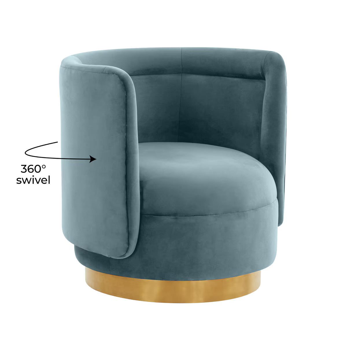 Remy Bluestone Velvet Swivel Chair