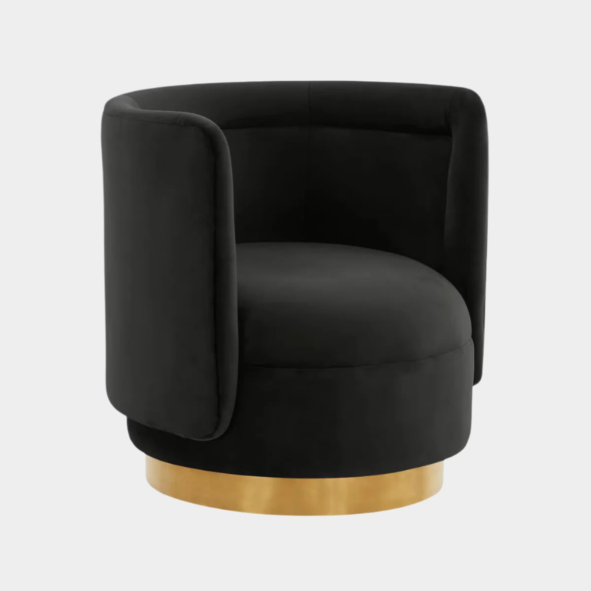 Remy Black Velvet Swivel Chair