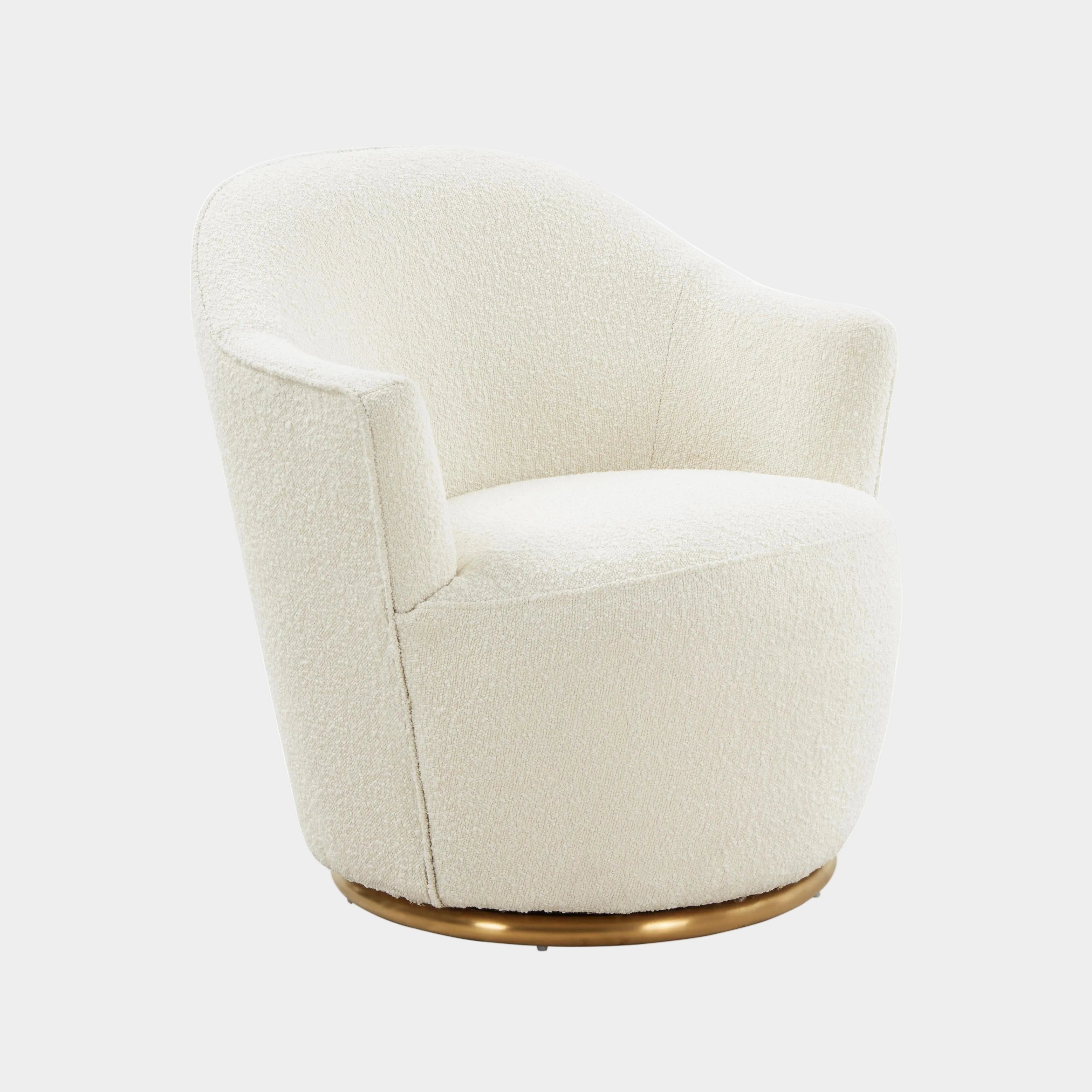 Chaise pivotante Skyla Cream Boucle 