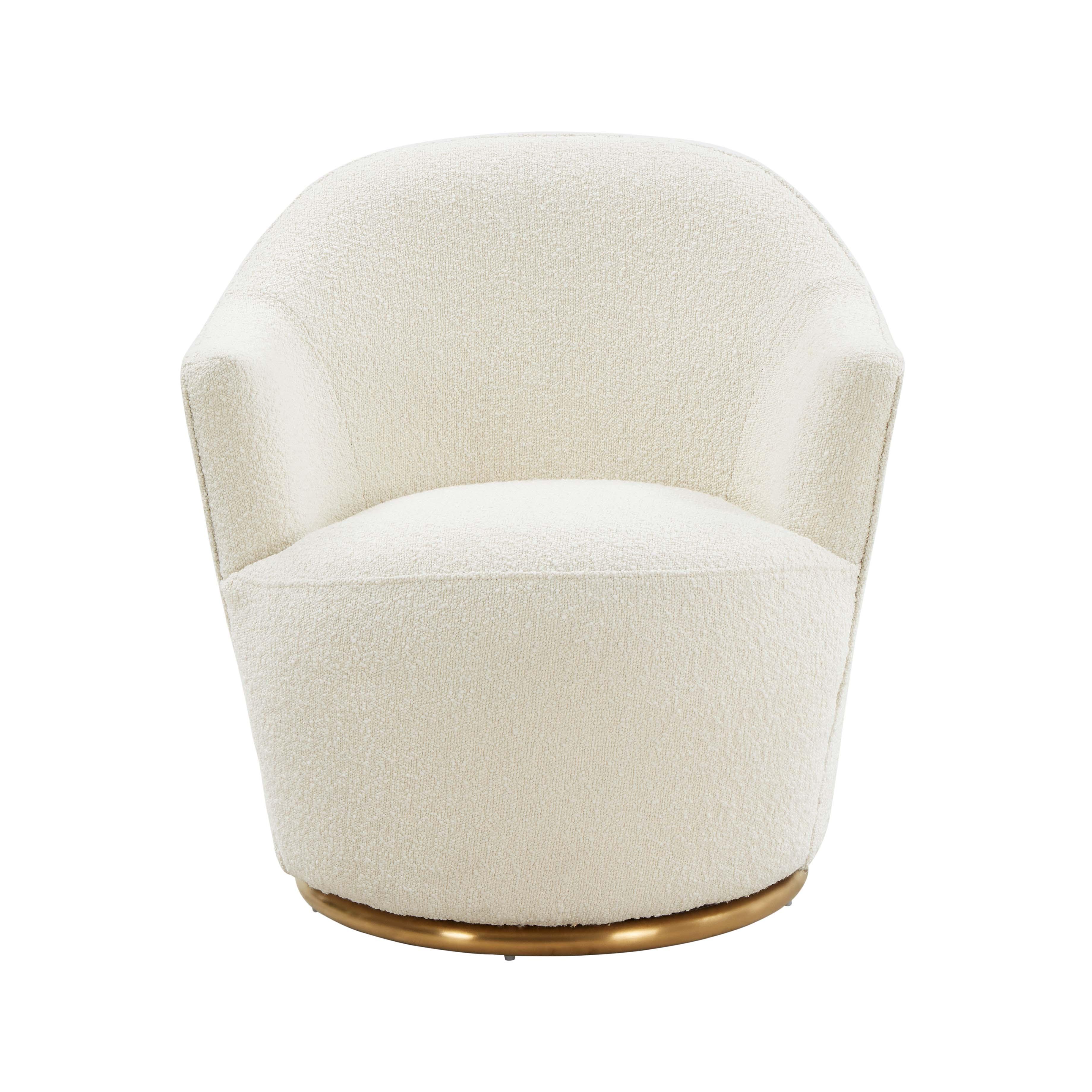 Chaise pivotante Skyla Cream Boucle 