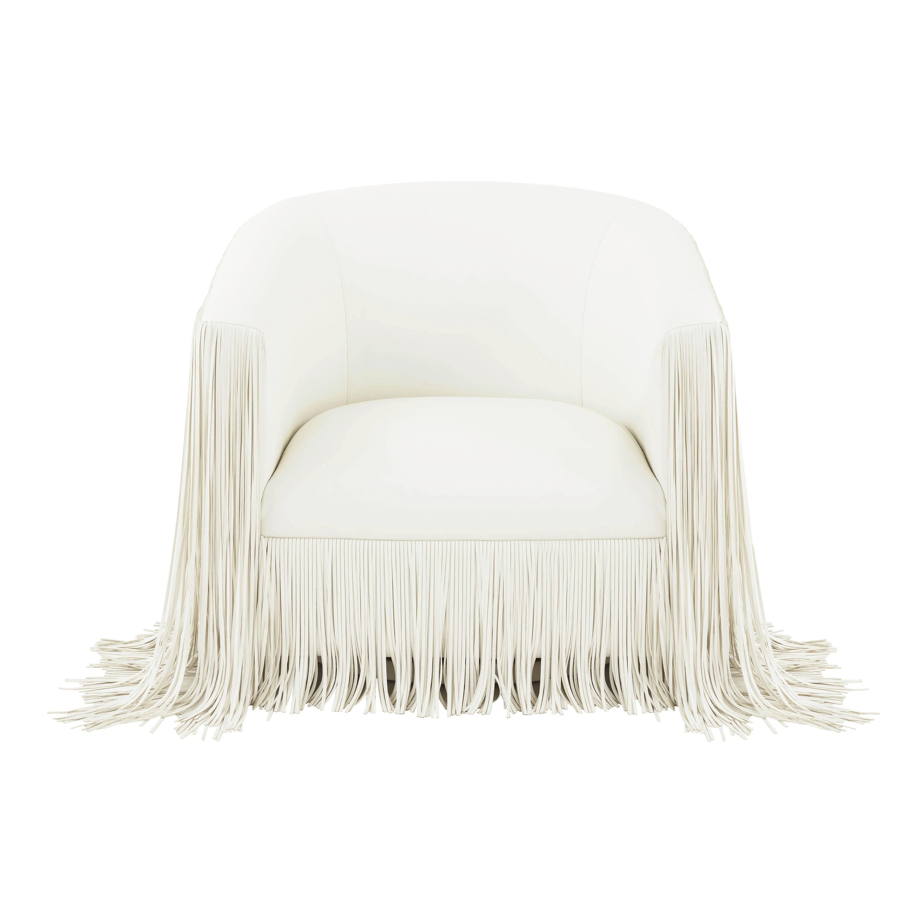 Chaise pivotante Shag Me Ivory Performance en cuir végétalien 
