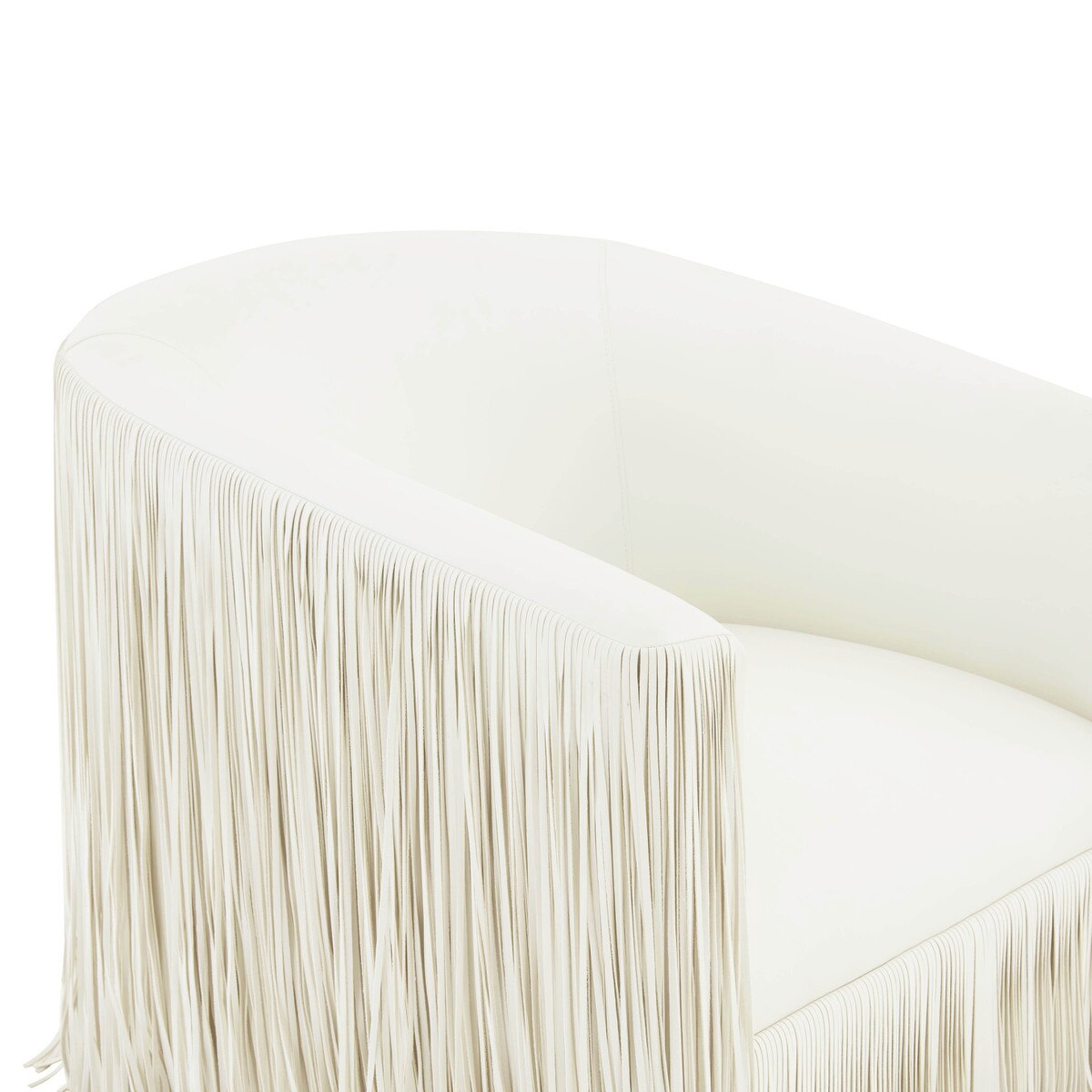 Shag Me Ivory Performance Vegan Leather Swivel Chair