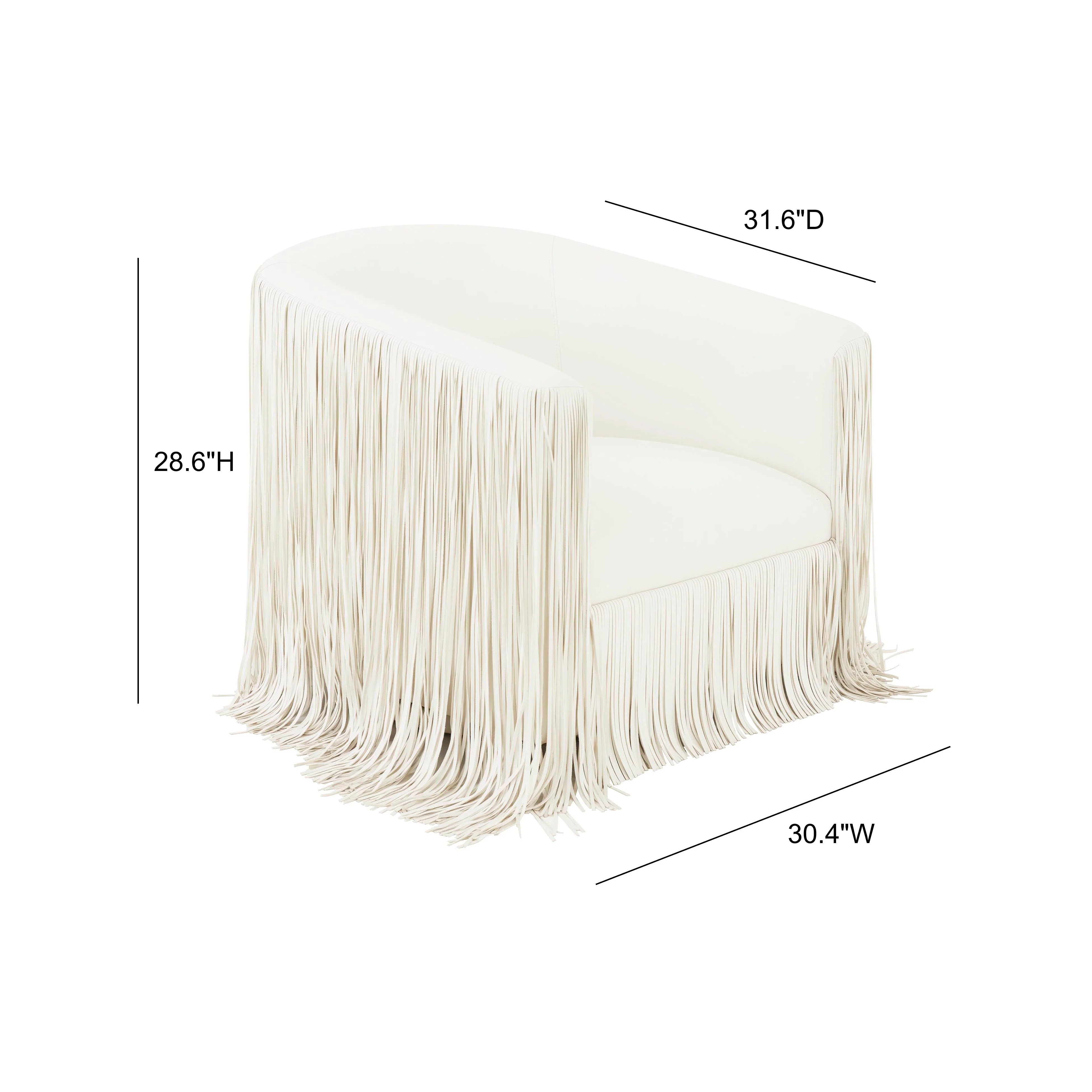 Chaise pivotante Shag Me Ivory Performance en cuir végétalien 