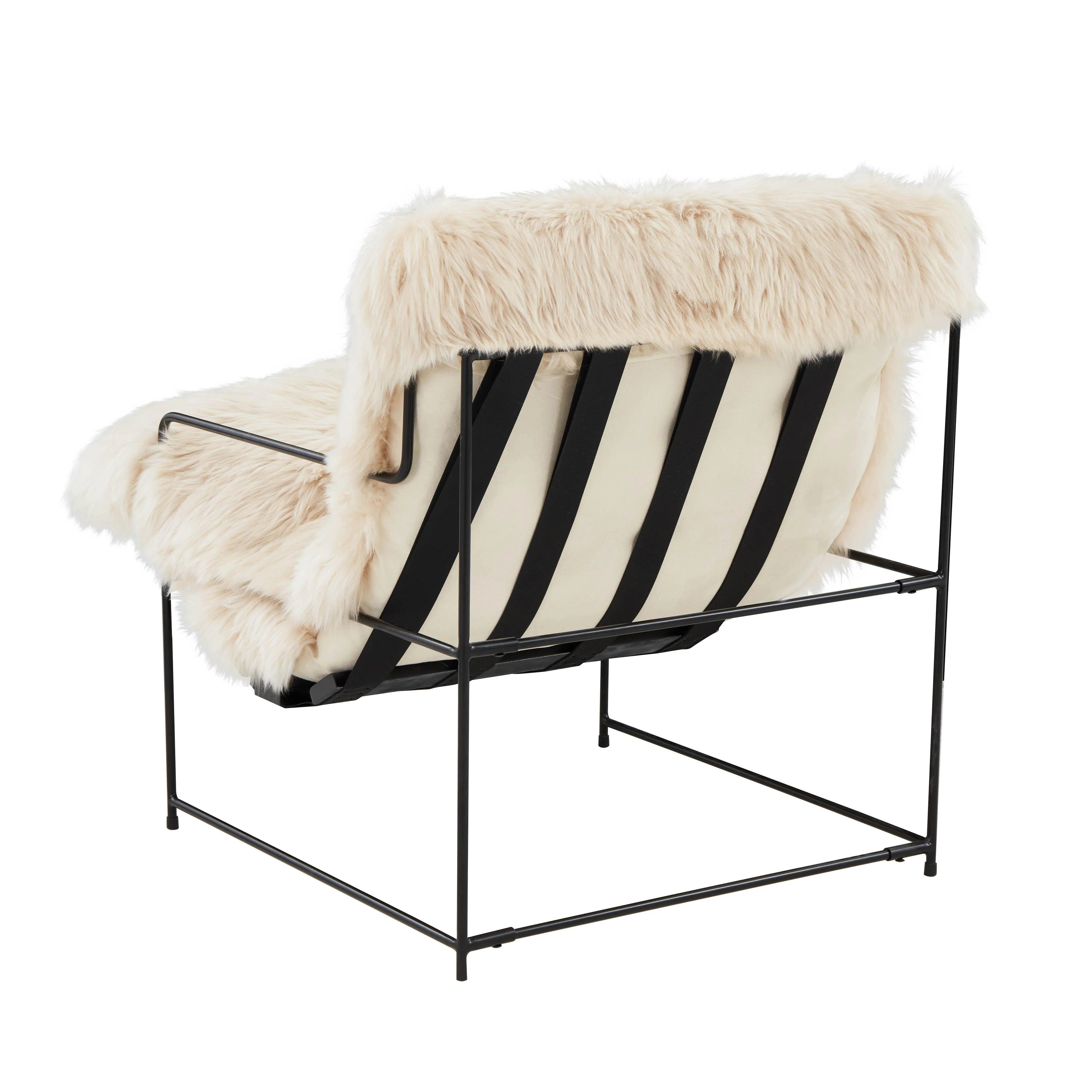 Chaise Kimi en peau de mouton véritable 