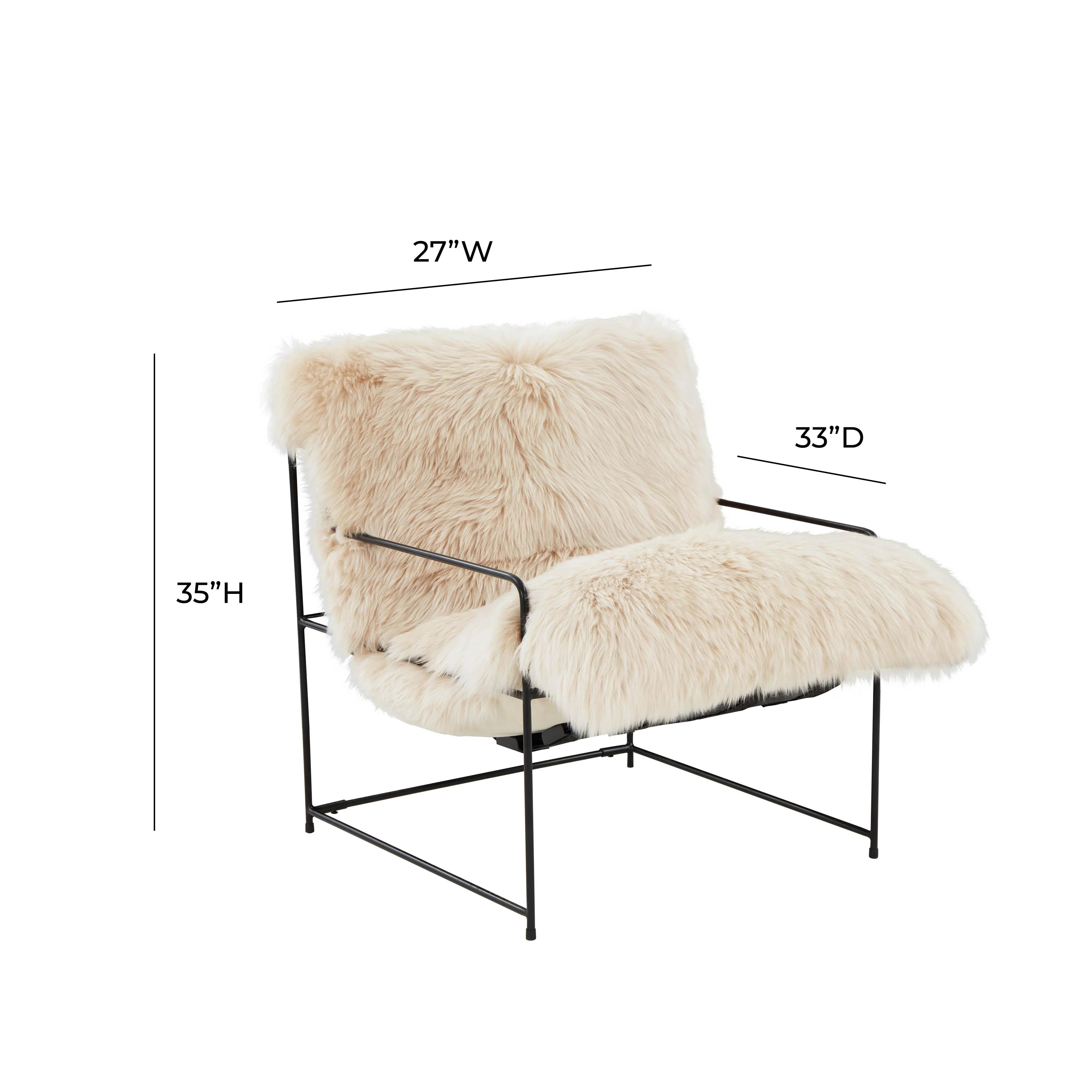 Chaise Kimi en peau de mouton véritable 