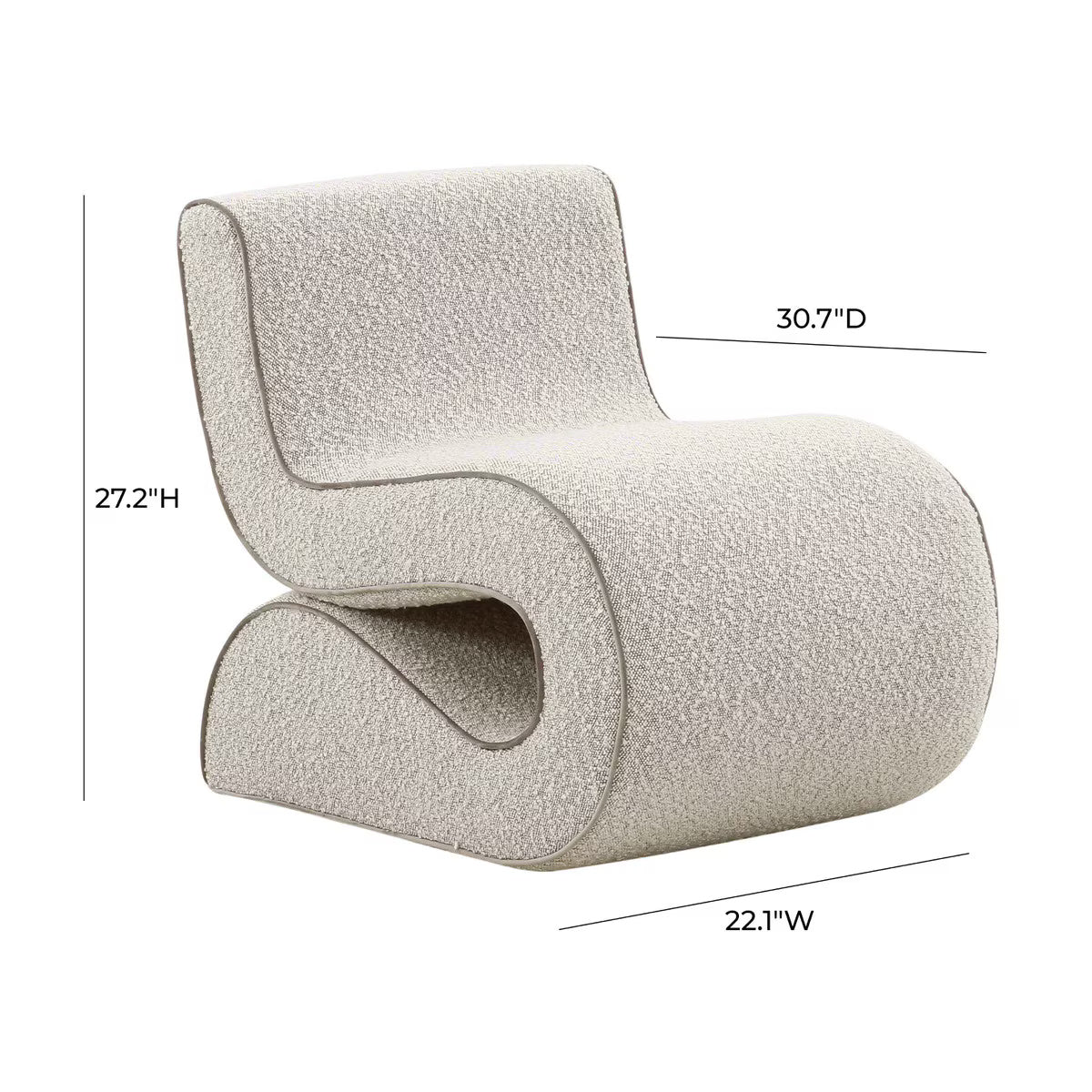 Fauteuil d'appoint Senna en boucle gris moucheté 