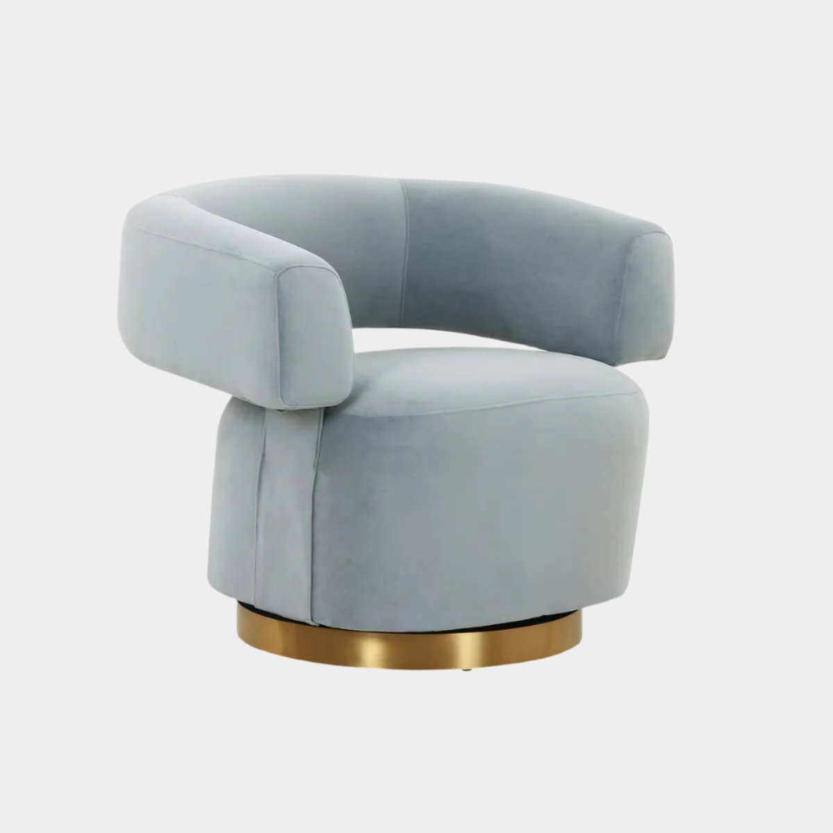 River Steel Grey Velvet Swivel Accent Chair