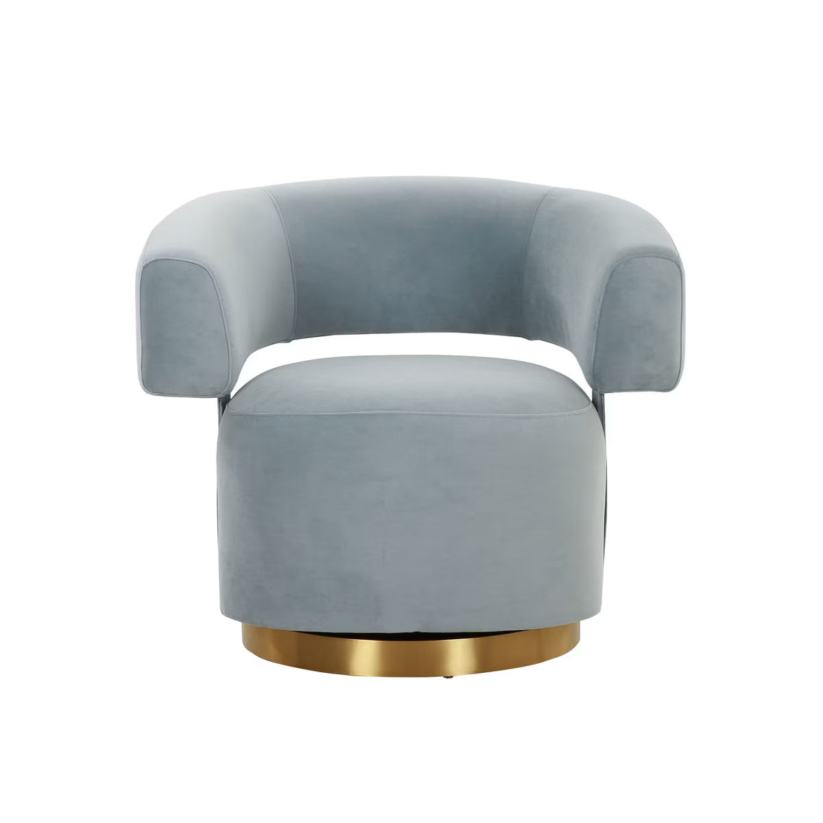 River Steel Grey Velvet Swivel Accent Chair