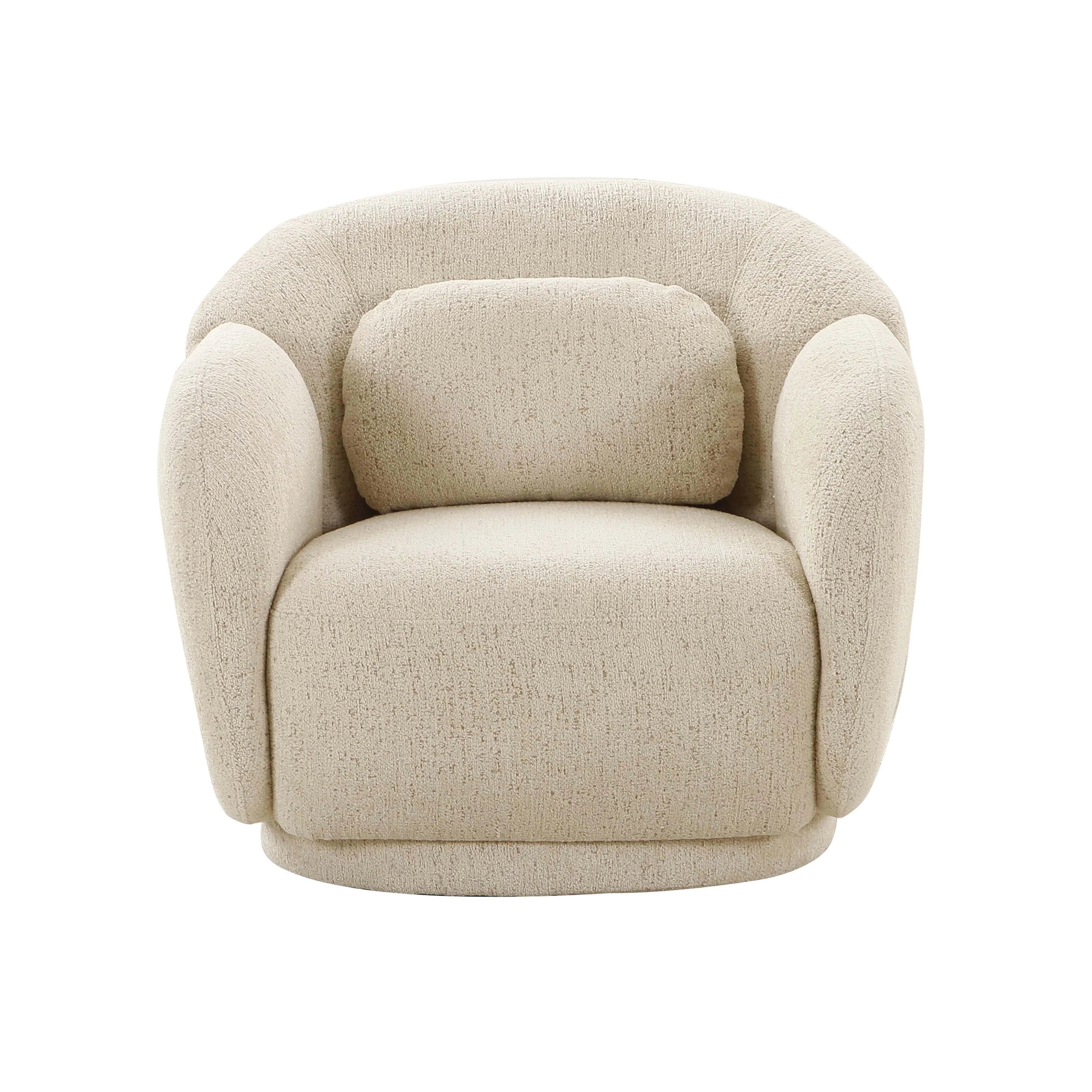 Fauteuil d'appoint boucle crème brumeux 