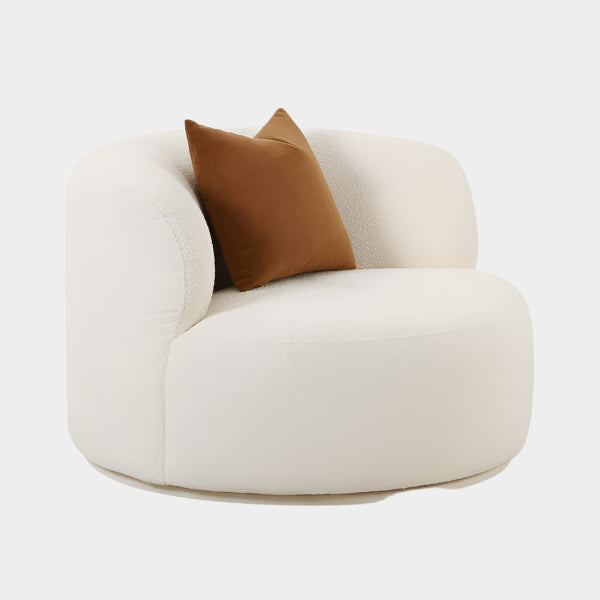 Fickle Cream Boucle Swivel Chair