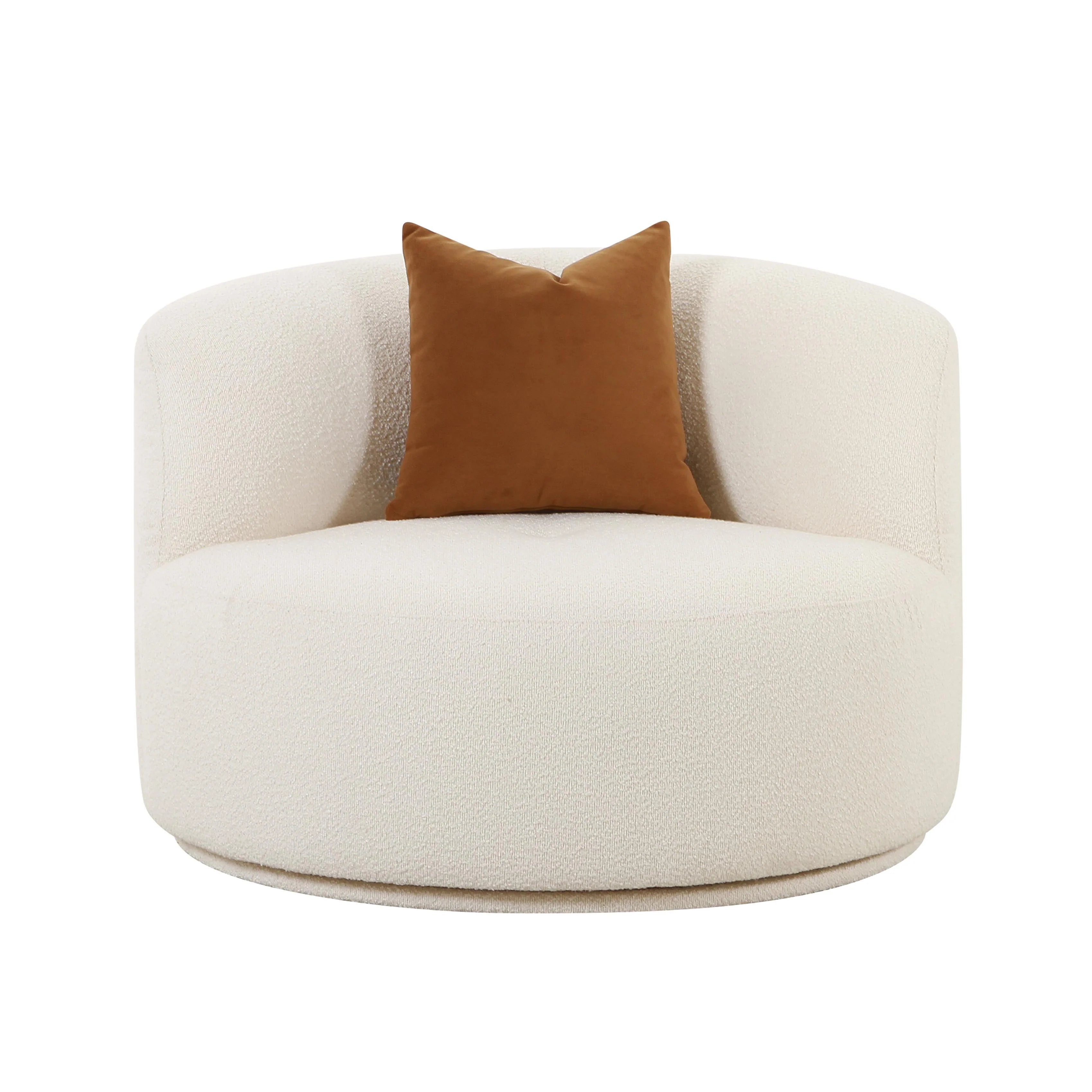 Fickle Cream Performance Boucle Swivel Chair
