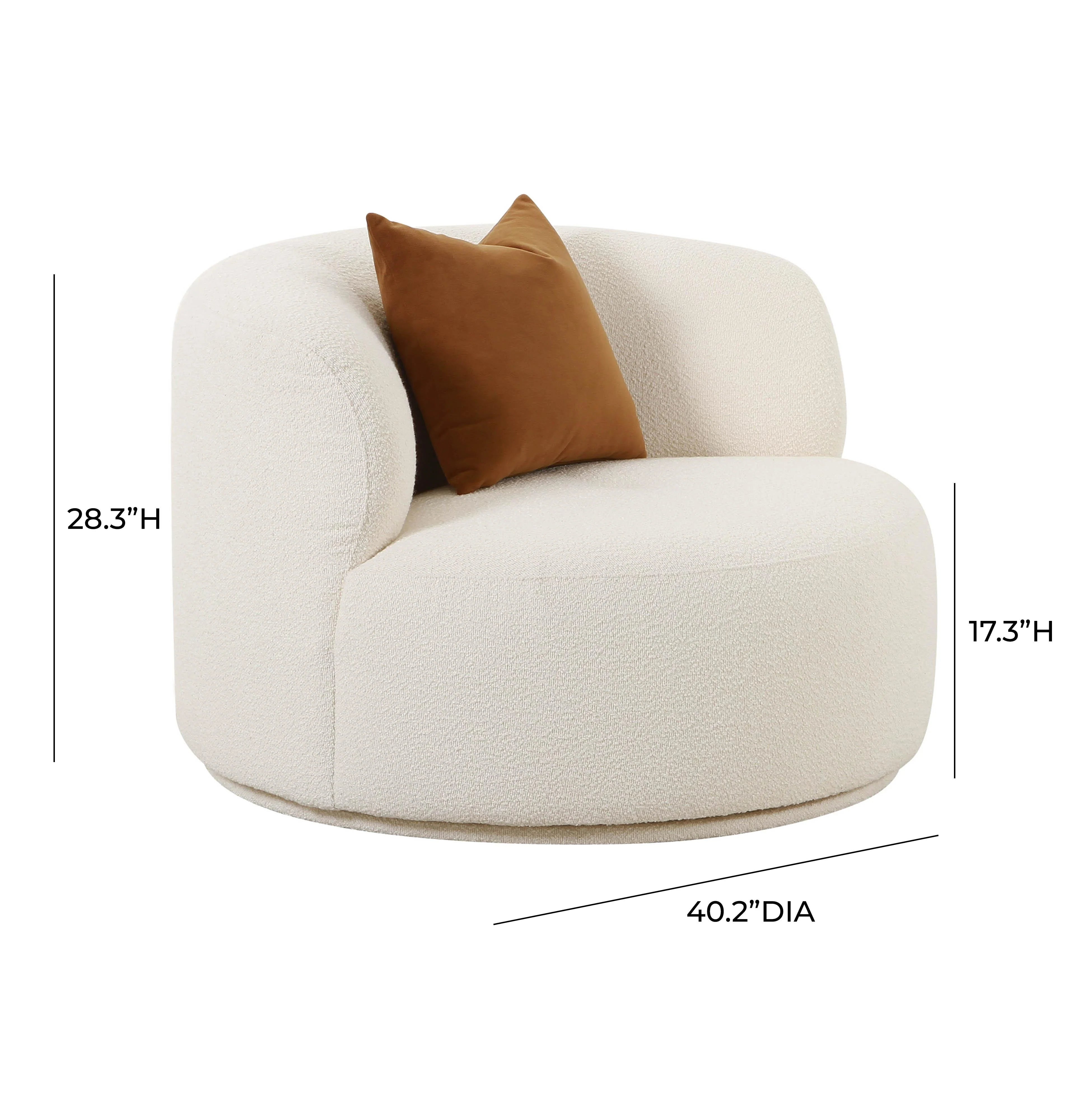 Fickle Cream Performance Boucle Swivel Chair