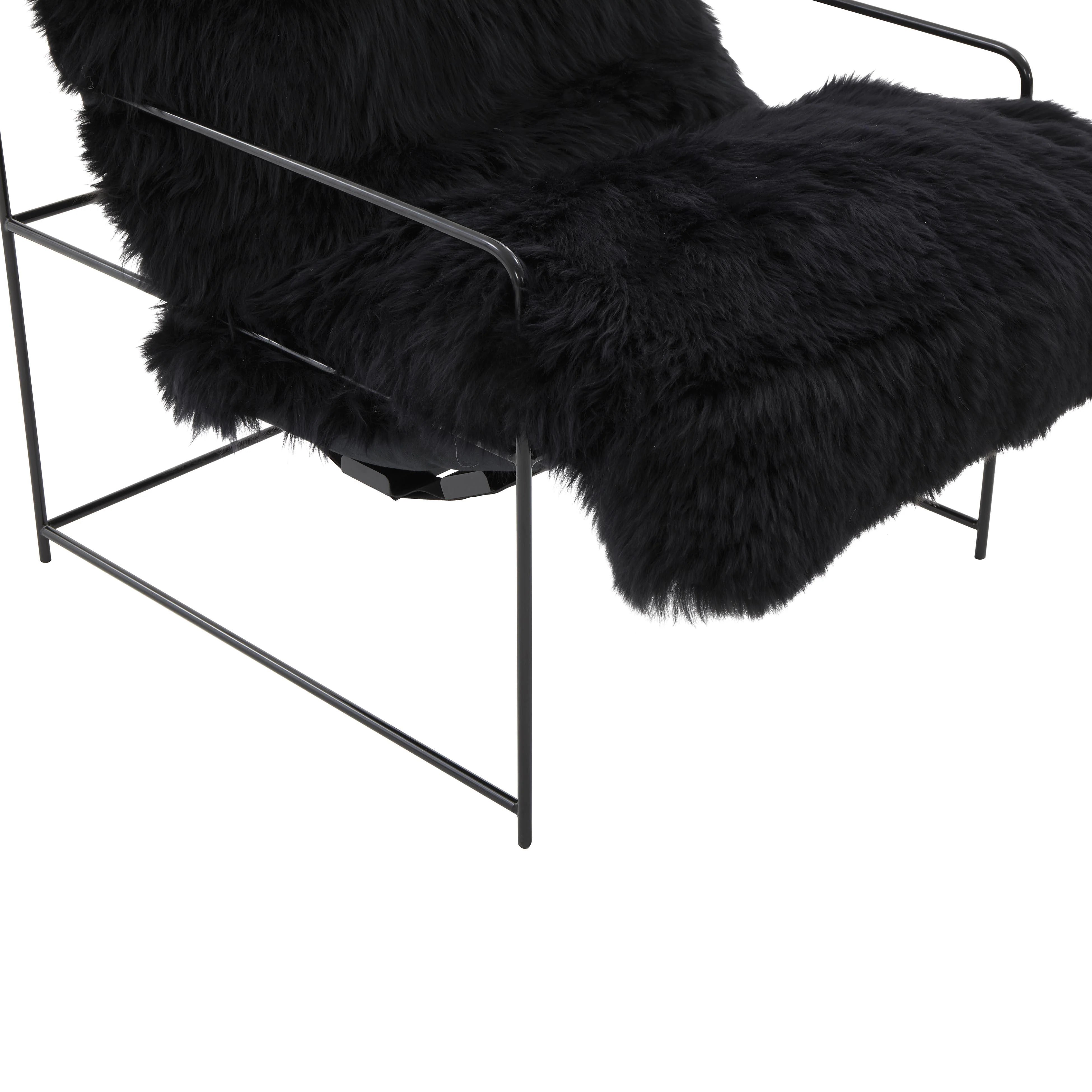 Chaise Kimi en peau de mouton véritable 